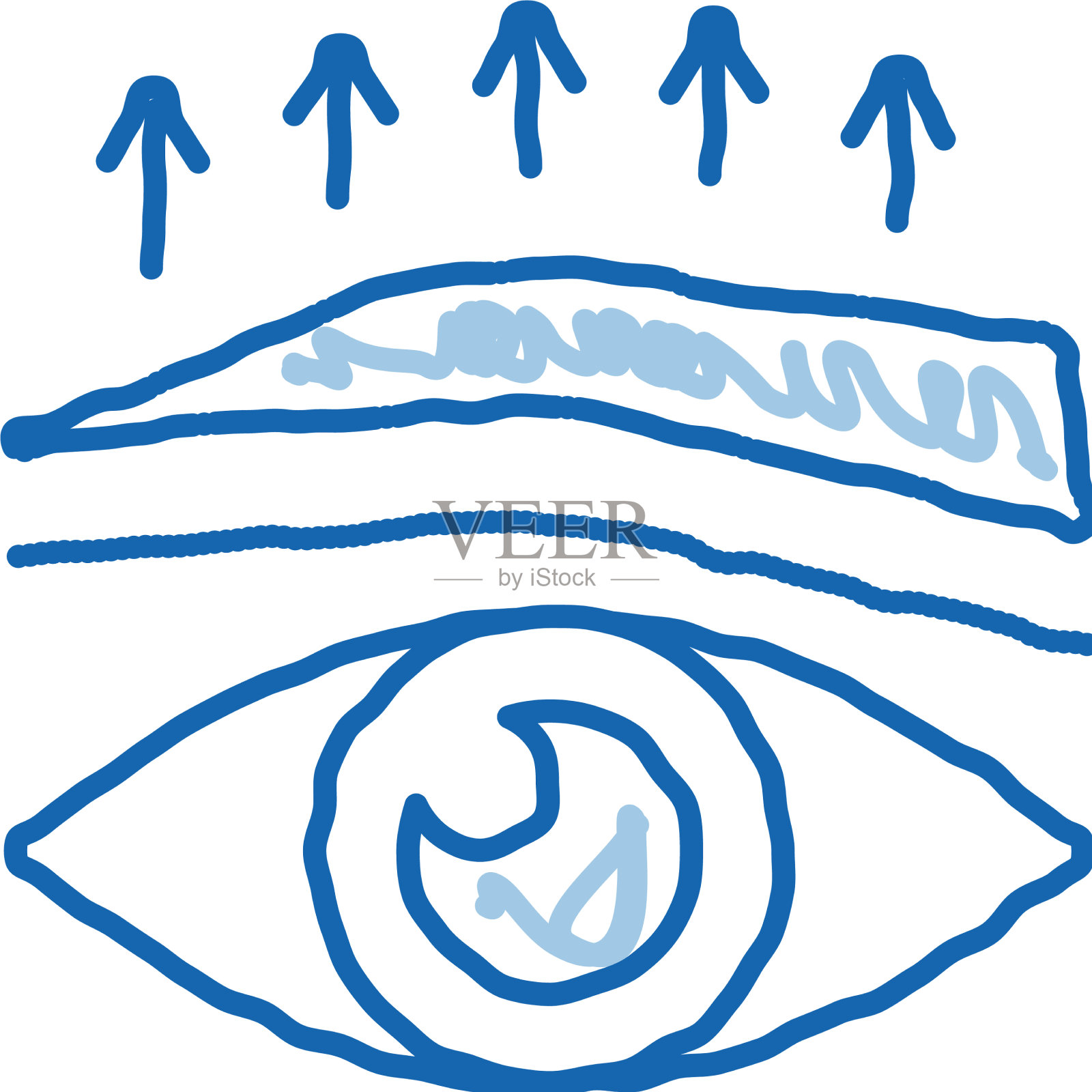 眉毛向上的手术涂鸦图标手绘插画图片素材