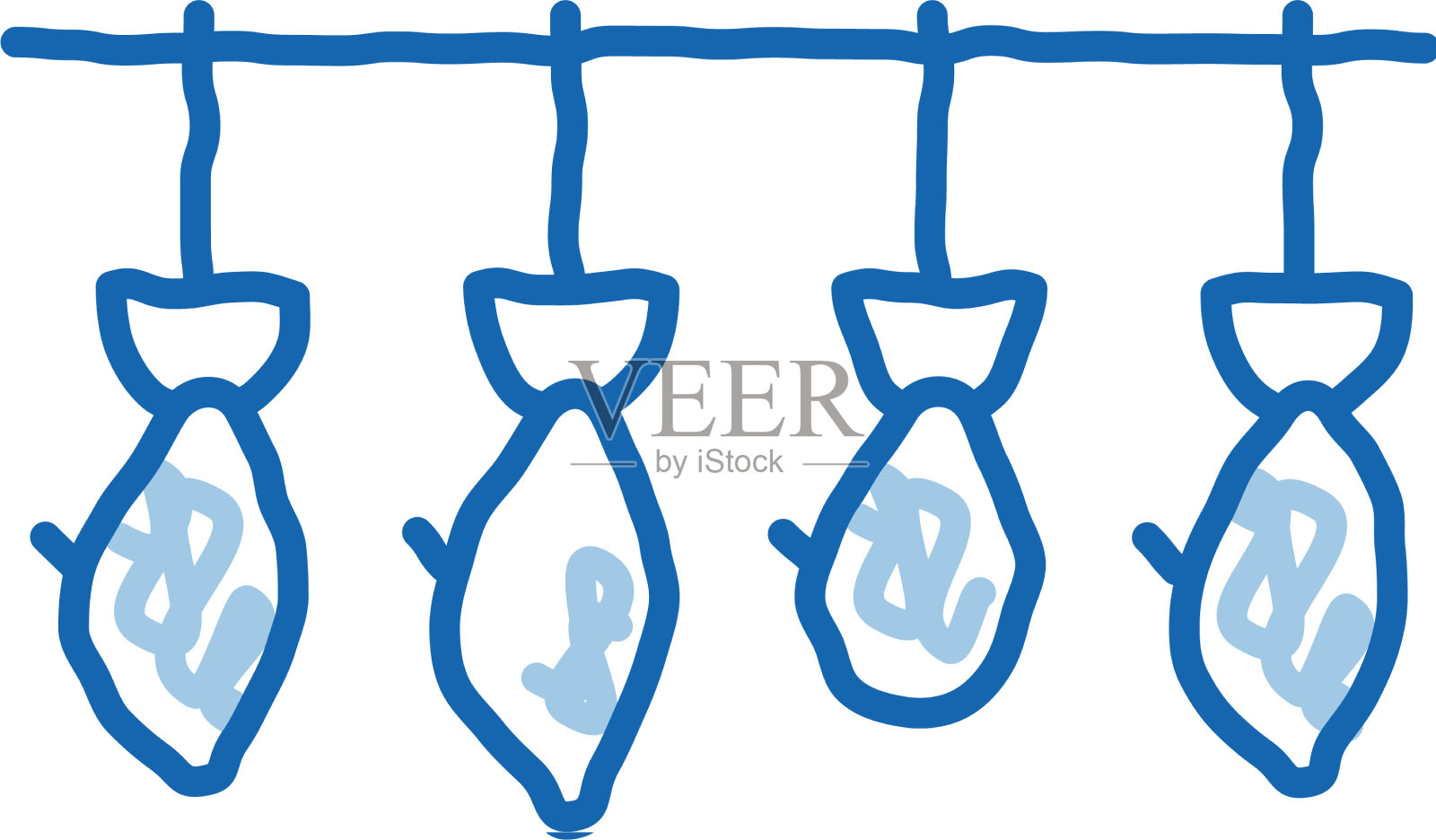 鱼干燥涂鸦图标手绘设计元素图片