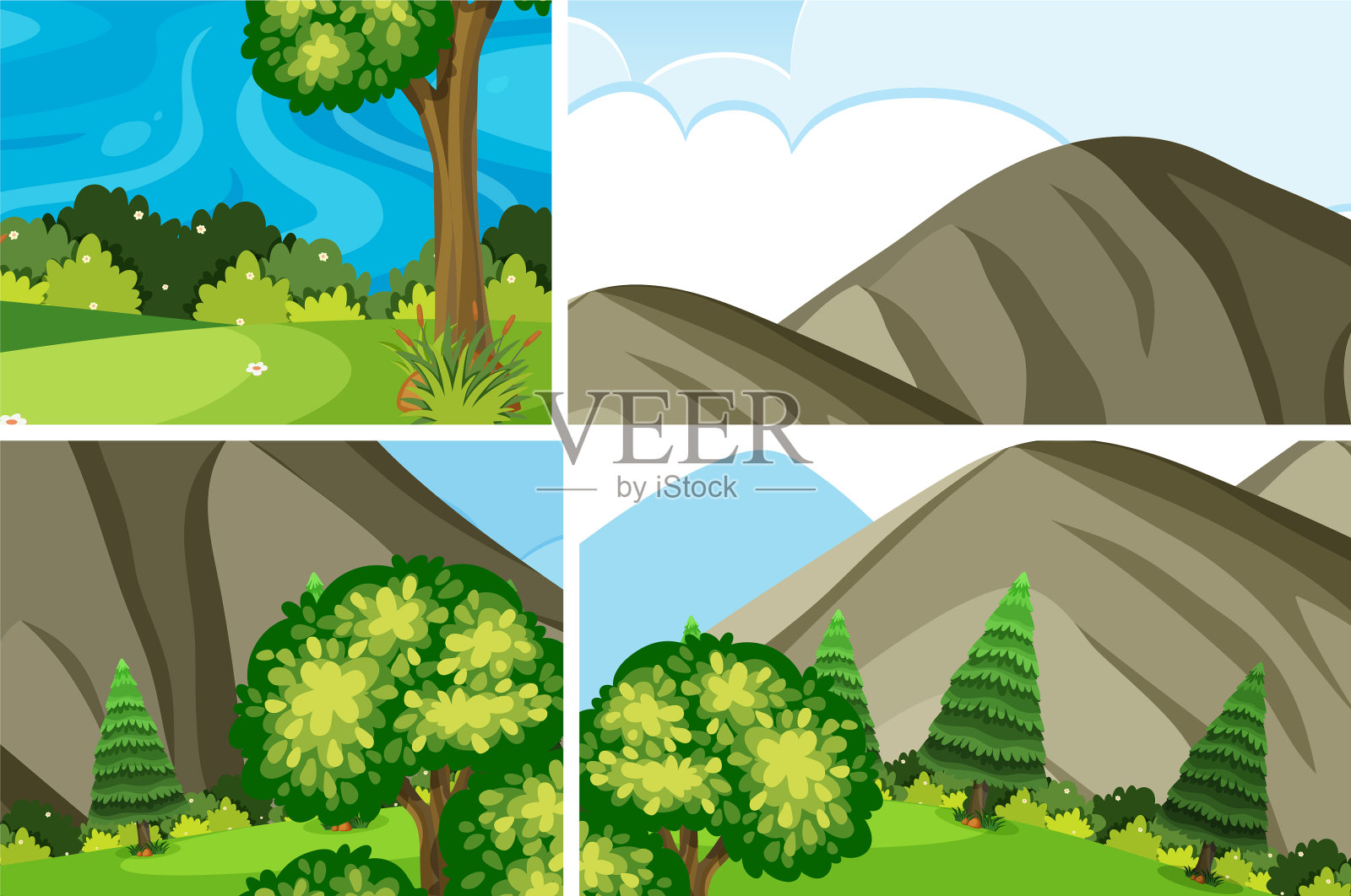 设置简单的自然户外背景插画图片素材