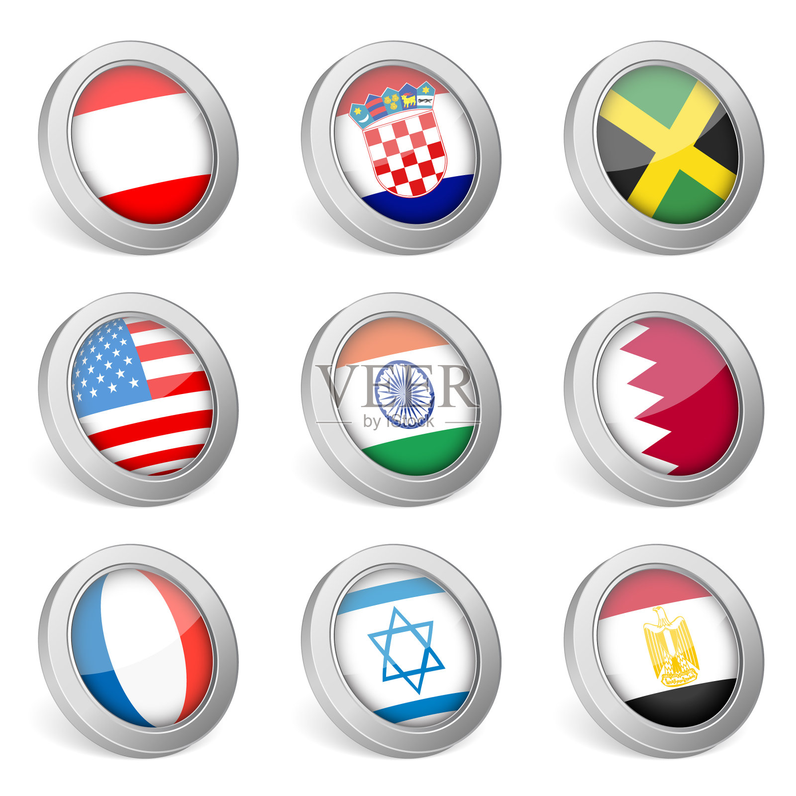 3d国旗图标插画图片素材