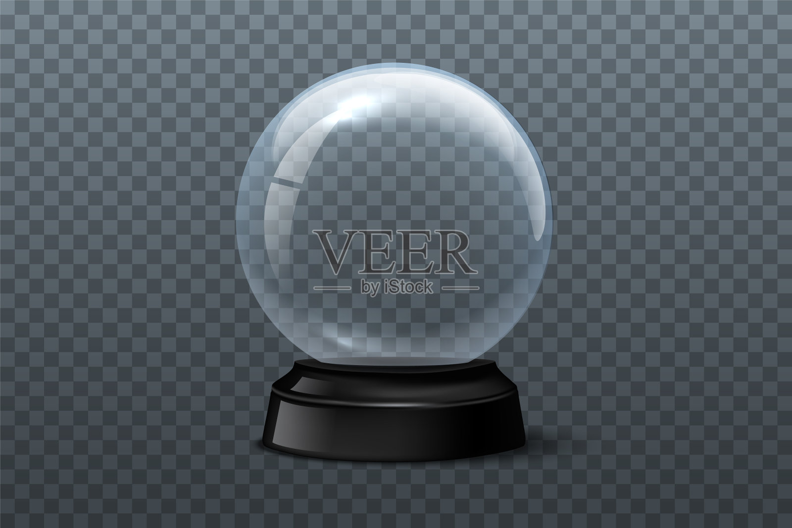 雪球模板上的玻璃空了插画图片素材