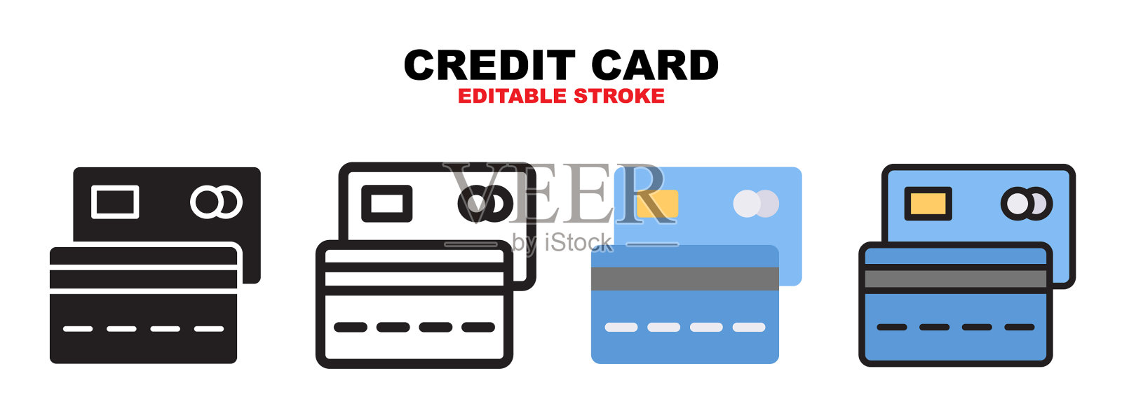 信用卡图标设置不同的风格图标素材