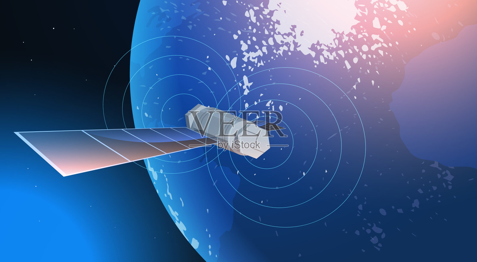 空间探索航天技术概念插画图片素材