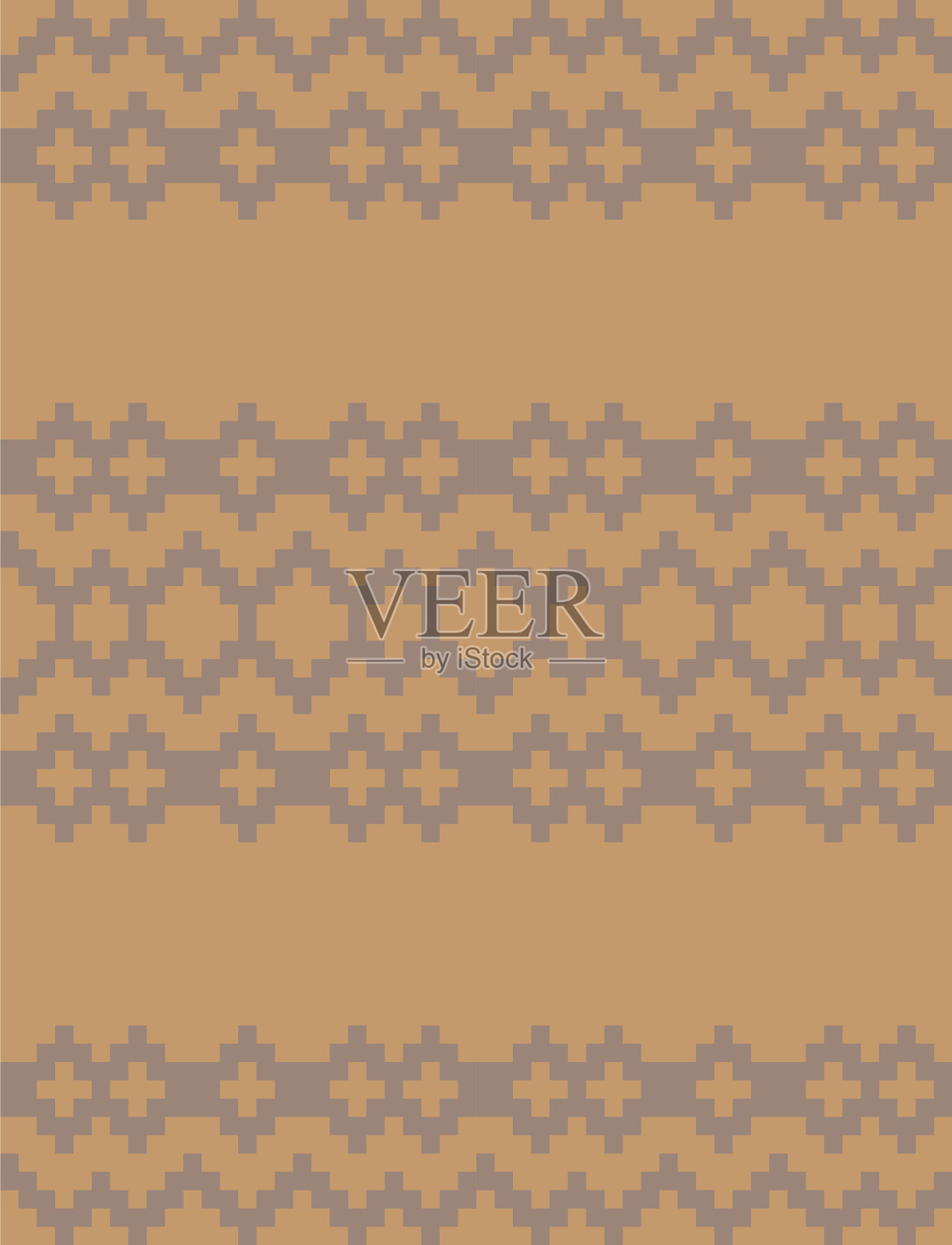 棕色圣诞节集市岛无缝模式插画图片素材