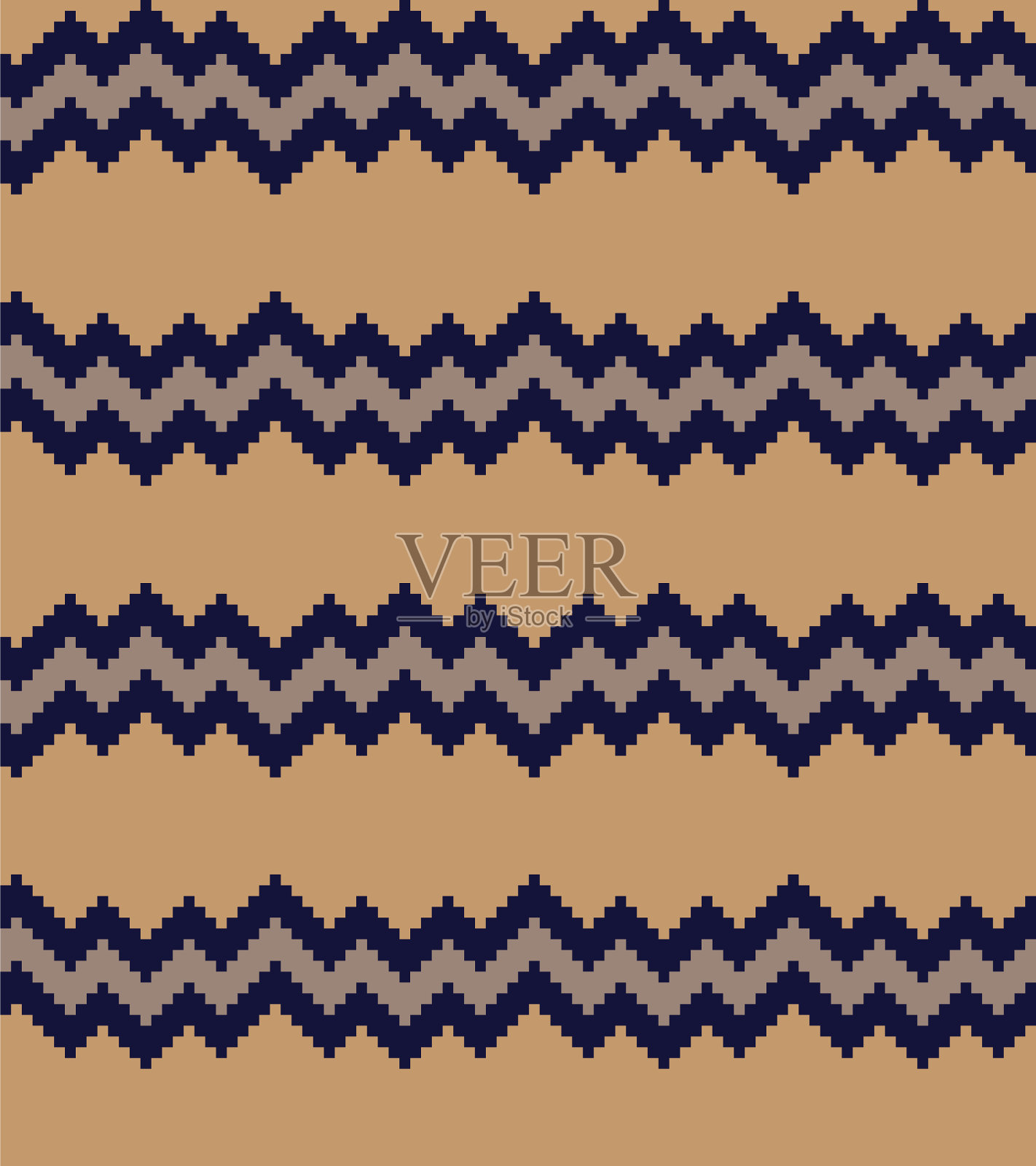 棕色圣诞节集市岛无缝模式插画图片素材