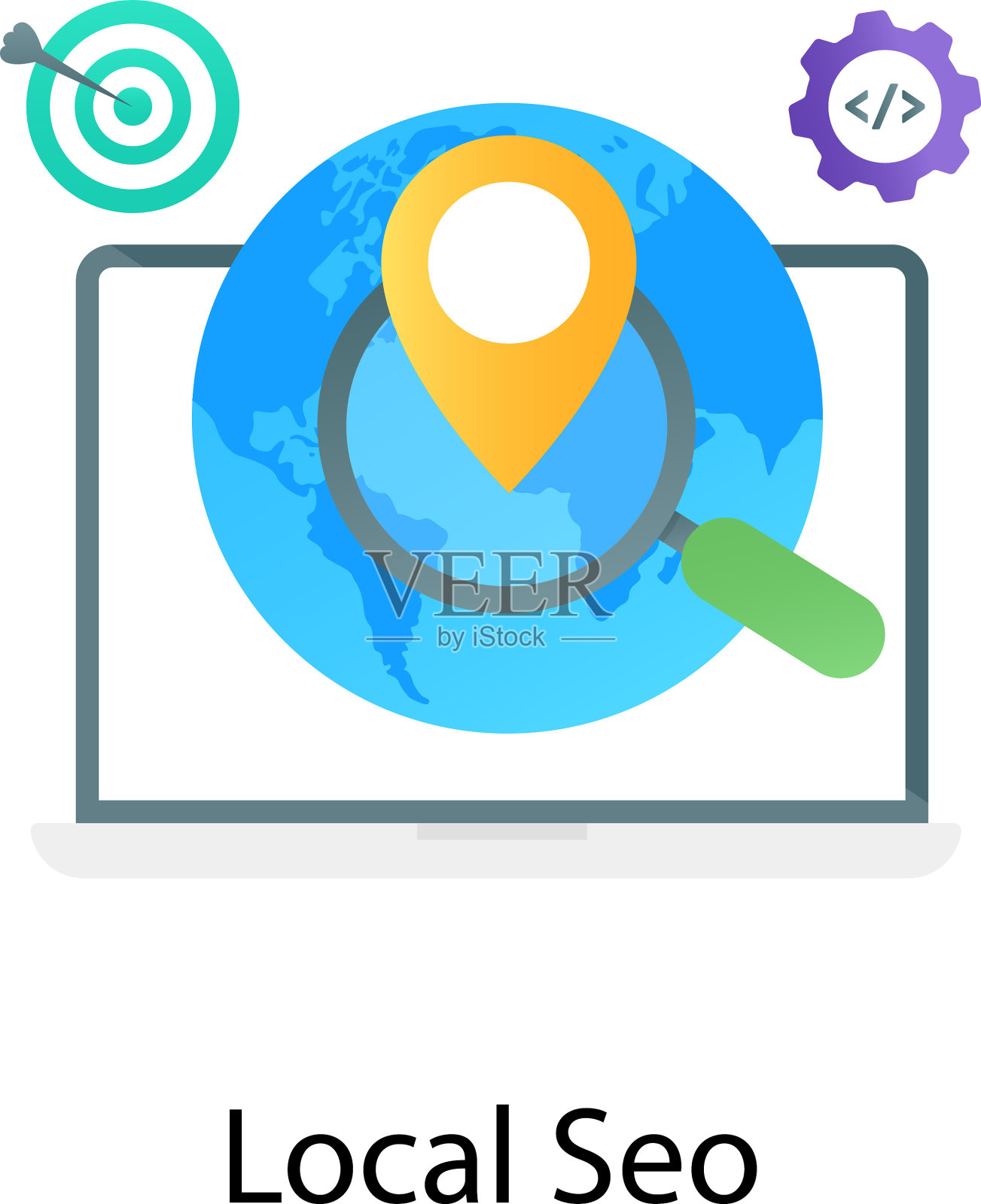 当地的搜索引擎优化插画图片素材