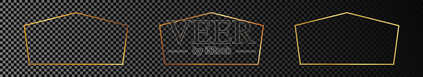 金光闪闪的四角形框架插画图片素材