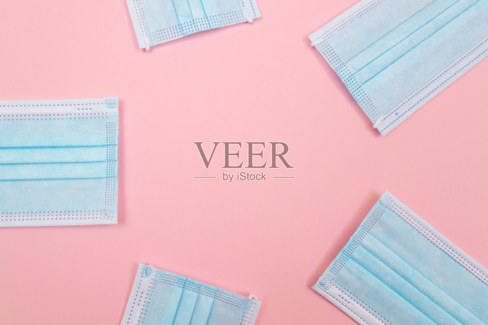 五种一次性医用口罩照片摄影图片