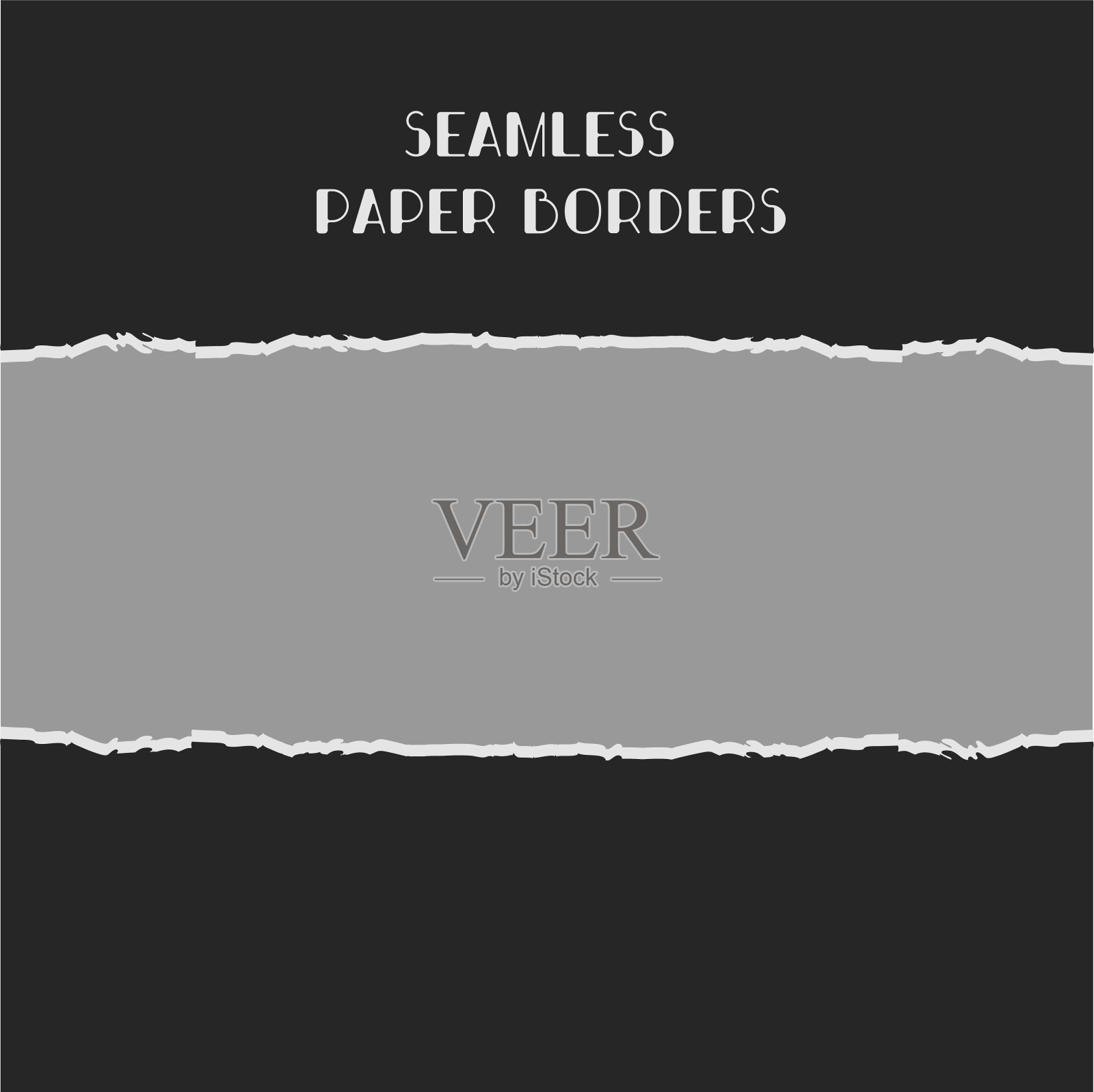 被撕破的，在灰色背景上横着的黑色文本。矢量插图。插画图片素材