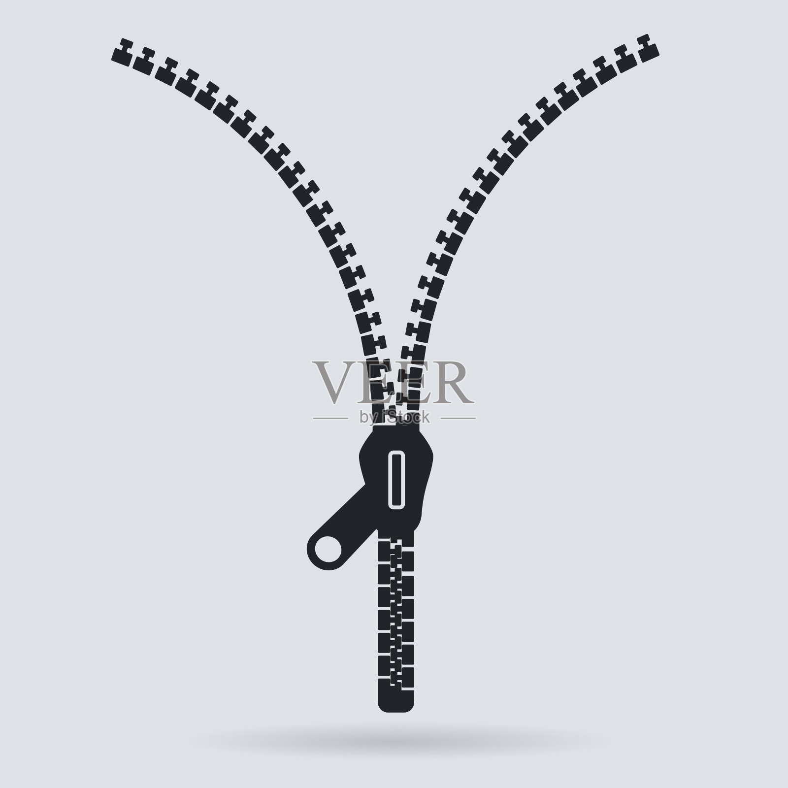 拉链旗帜模板。打开拉链。空海报为您的设计。矢量插图。插画图片素材