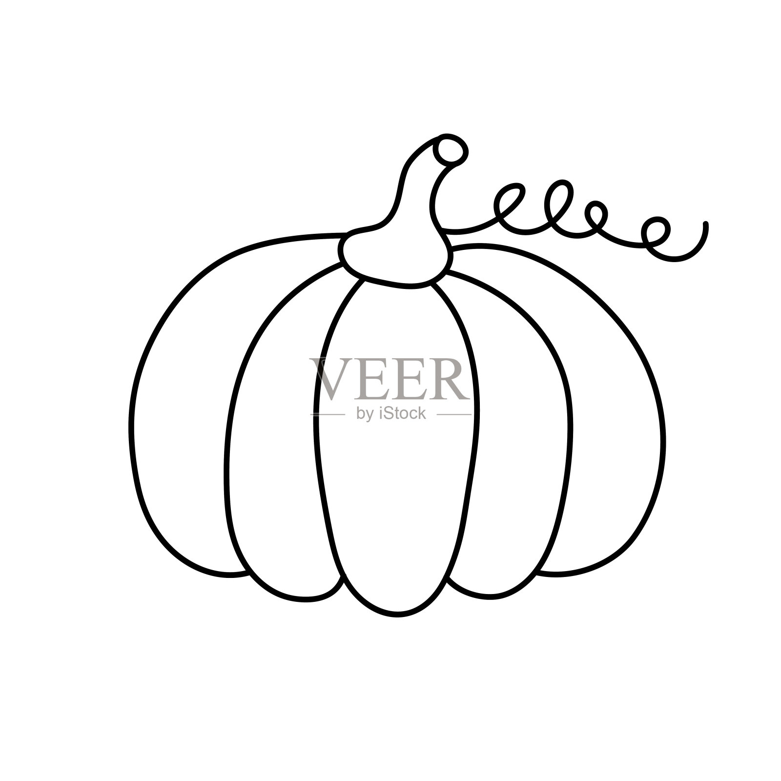 手绘南瓜涂鸦风格。插画图片素材