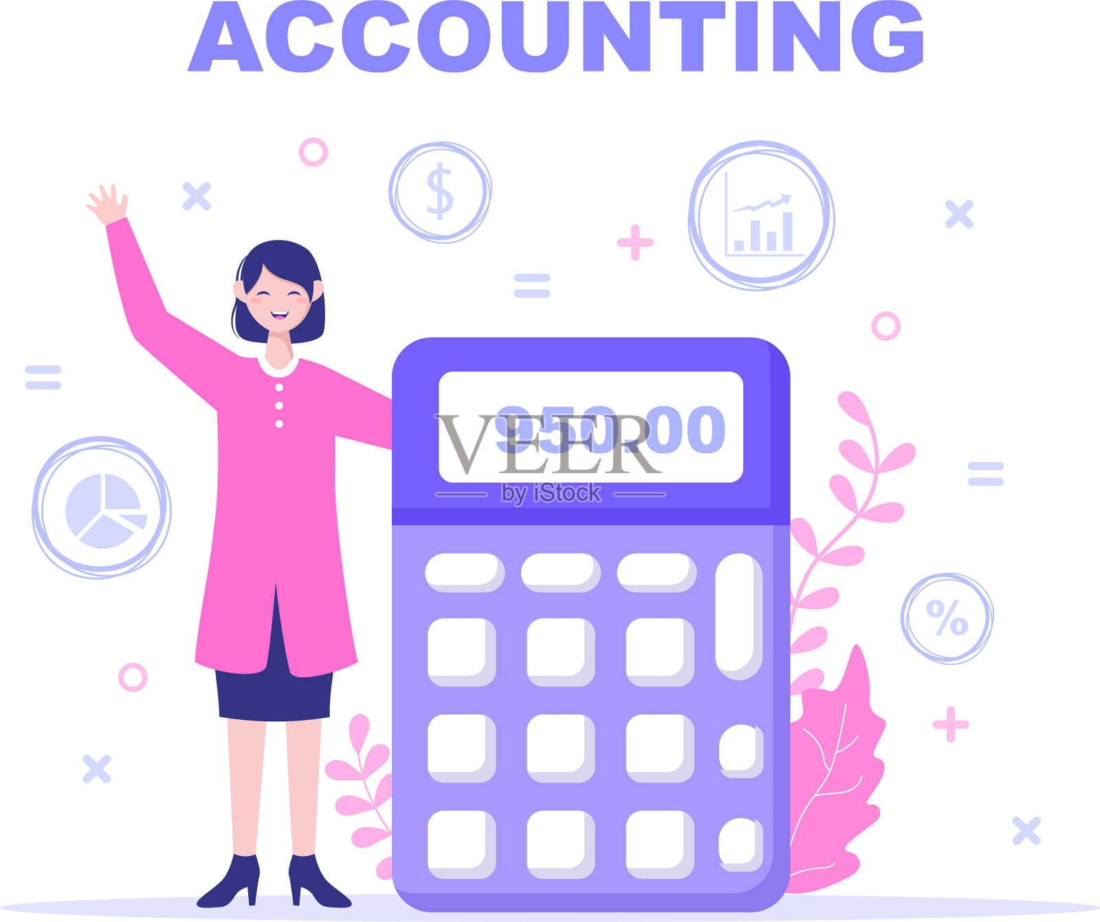 财务管理或会计增加插画图片素材