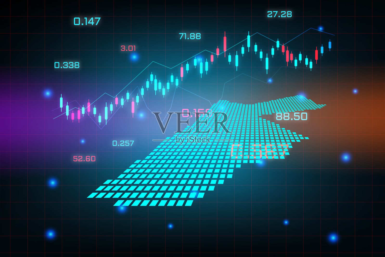 股票市场背景图或外汇交易业务图为金融投资概念图。经营理念和技术创新设计。插画图片素材