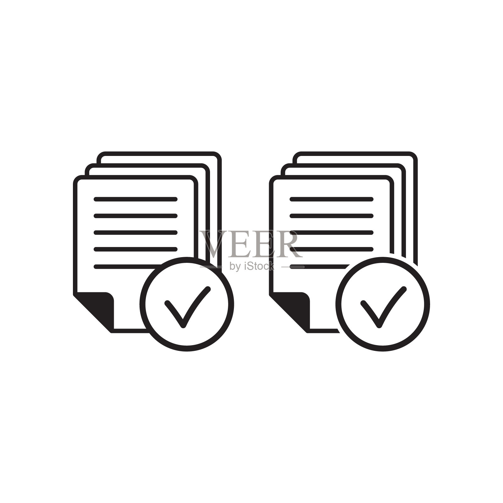 矢量插图的文件接受符号图标。文档图标，纸平面图标，文件图标矢量设计。插画图片素材