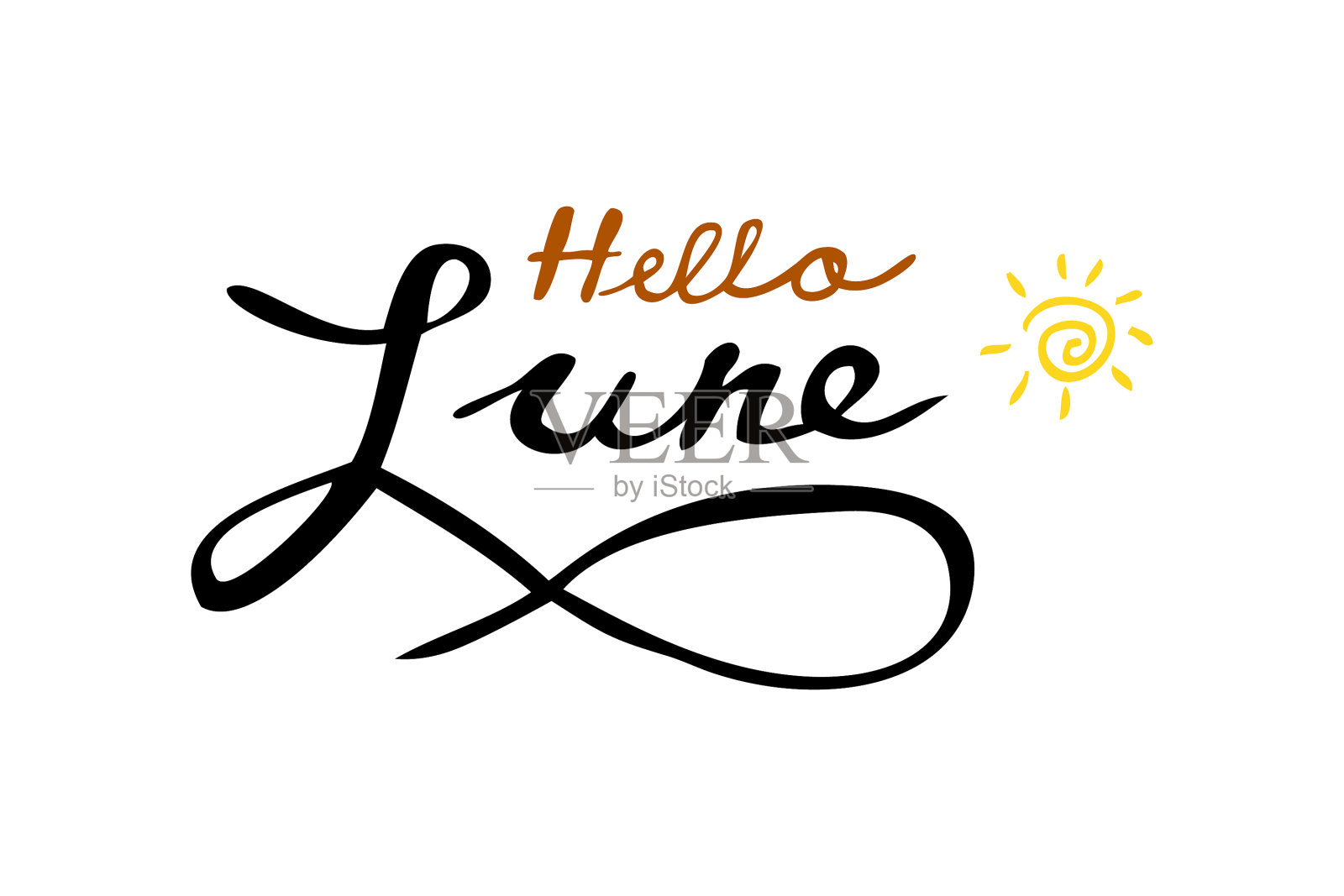 非常简单的字母你好六月孤立在白色设计元素图片