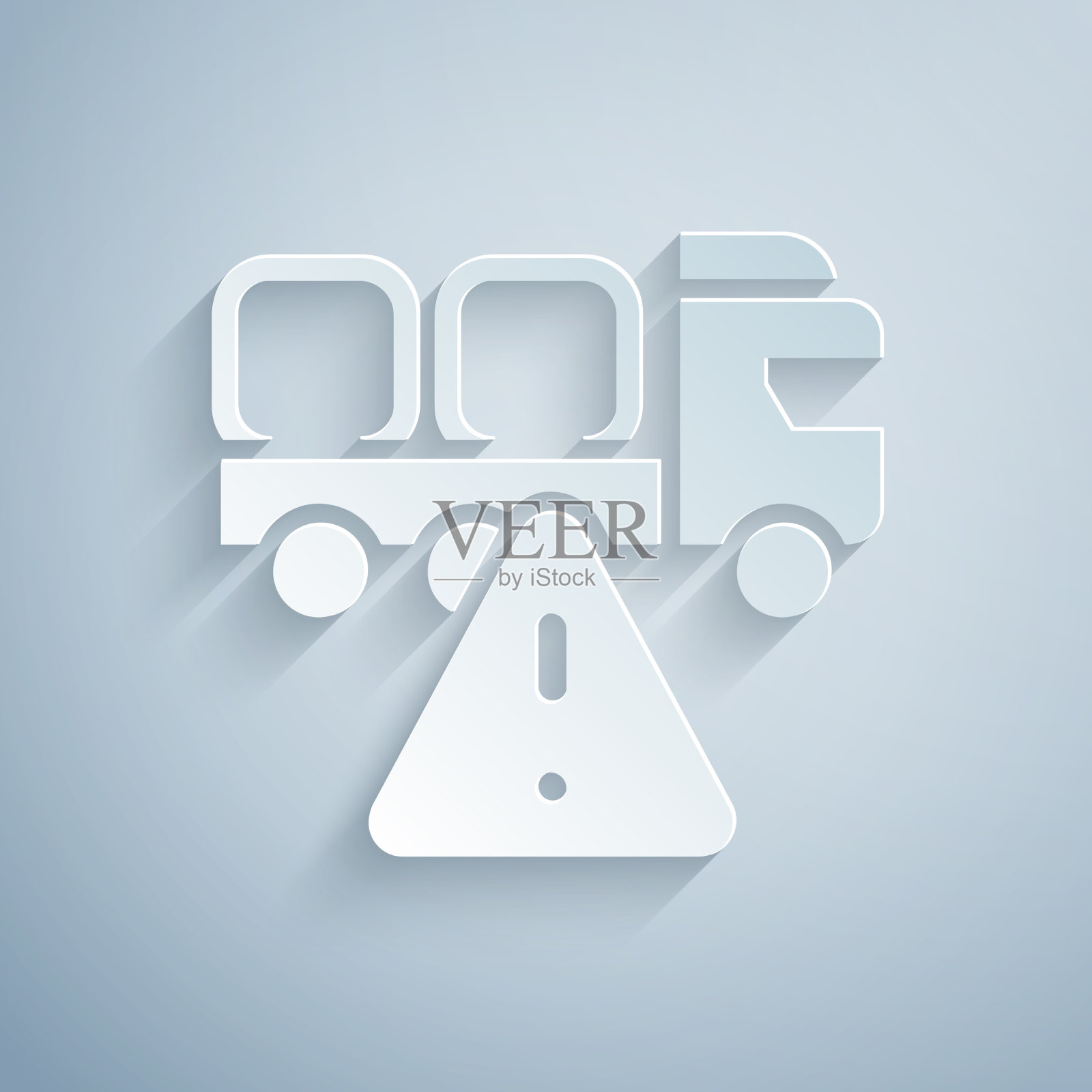 剪纸停止送货货车车辆图标图标素材