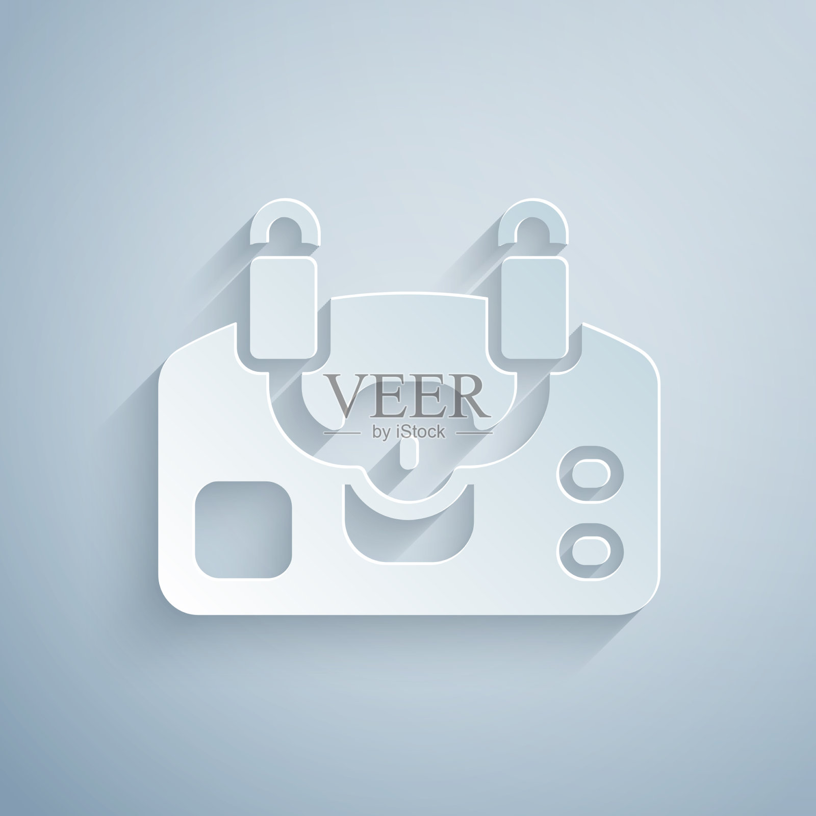 剪纸飞机舵手图标孤立上图标素材