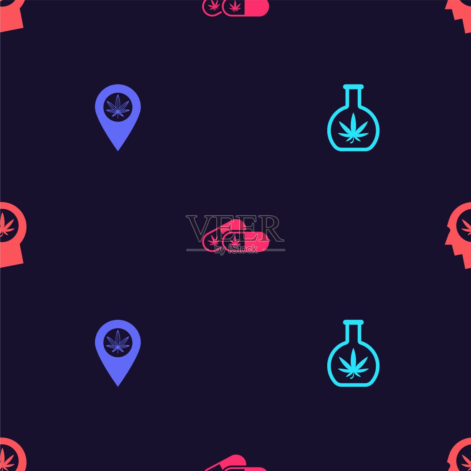 设置试管与大麻位置和图标素材