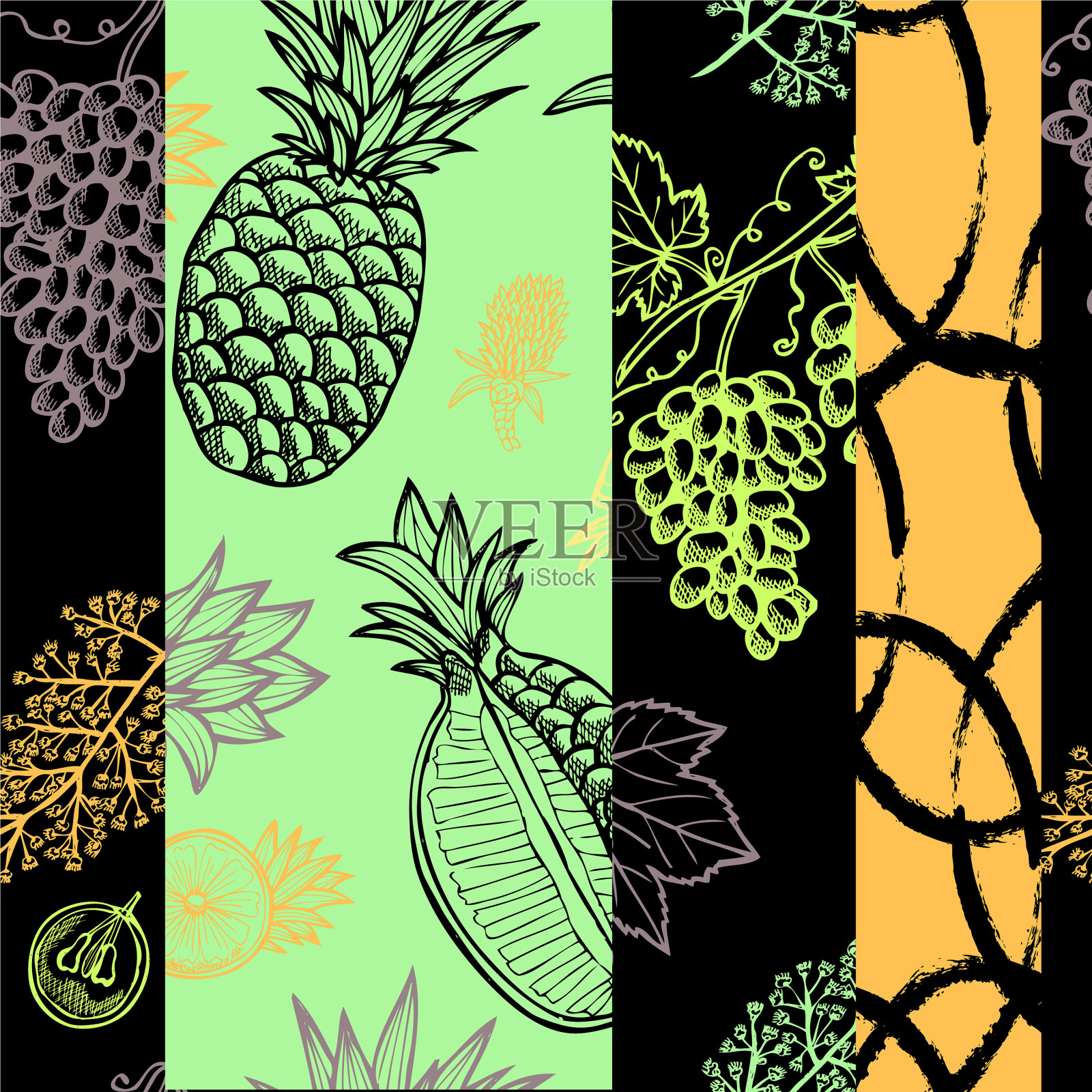 水果无缝模式插画图片素材