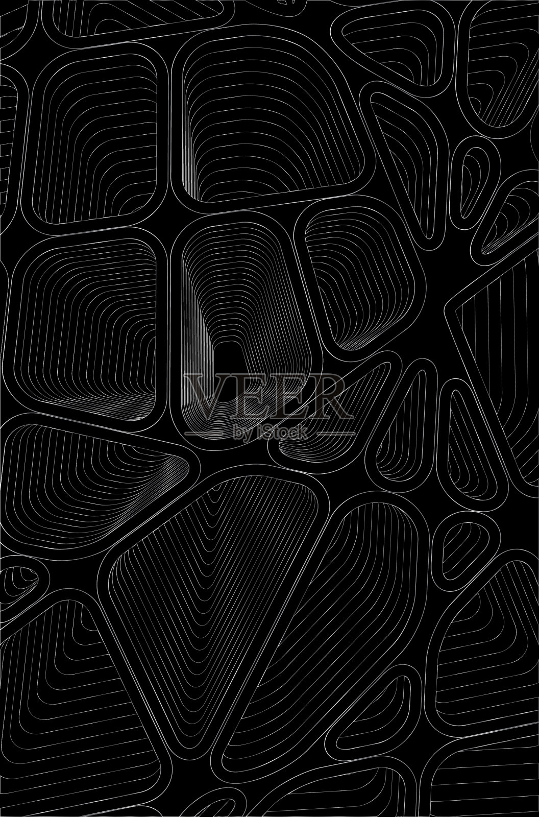 装饰网格深色图案与雕刻圆形插画图片素材