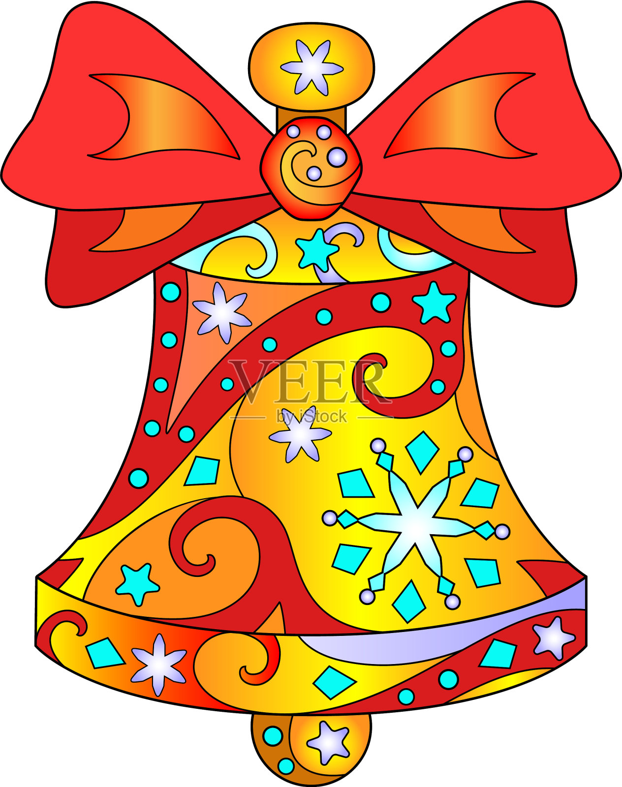 钟带弓形线全彩设计元素图片