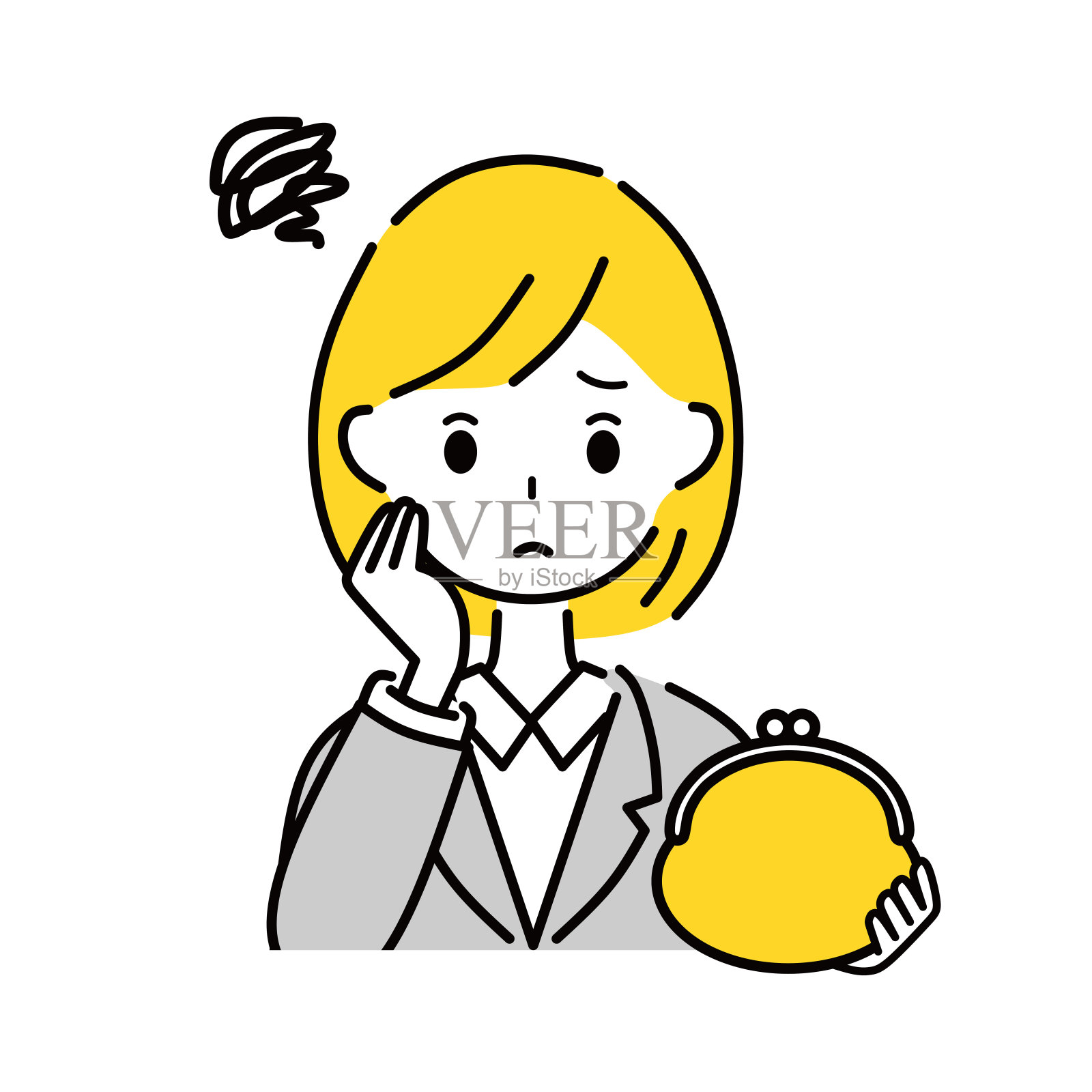 这是一个工人经济困难的例证。插画图片素材