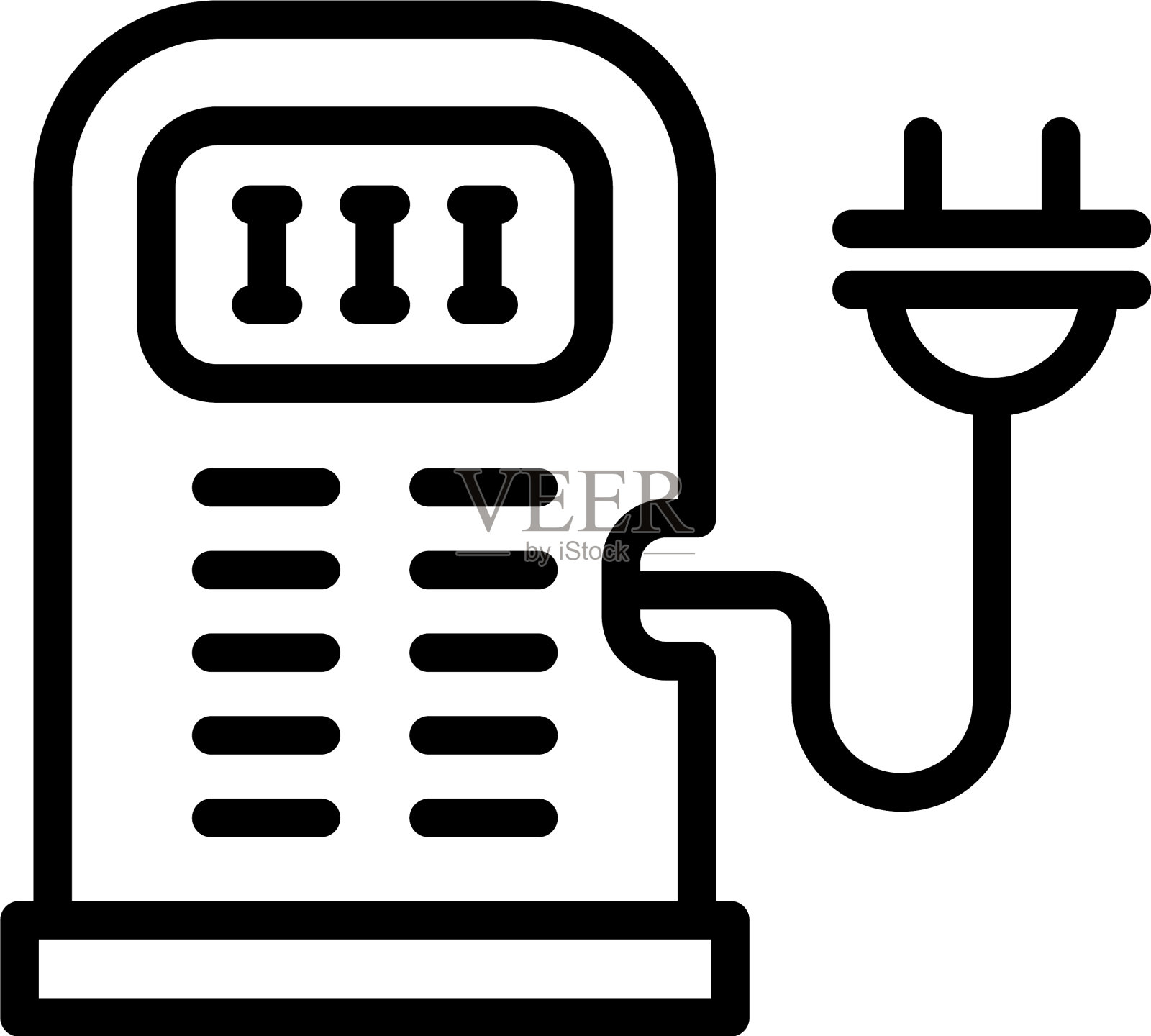 可访问的充电站图标轮廓风格插画图片素材