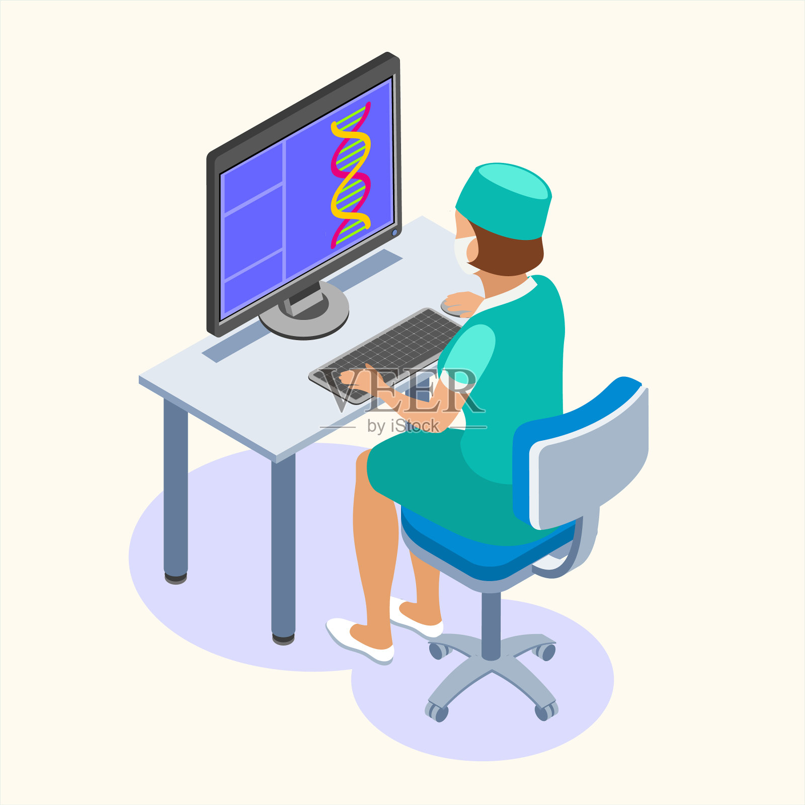 隔离疫苗等距图标插画图片素材