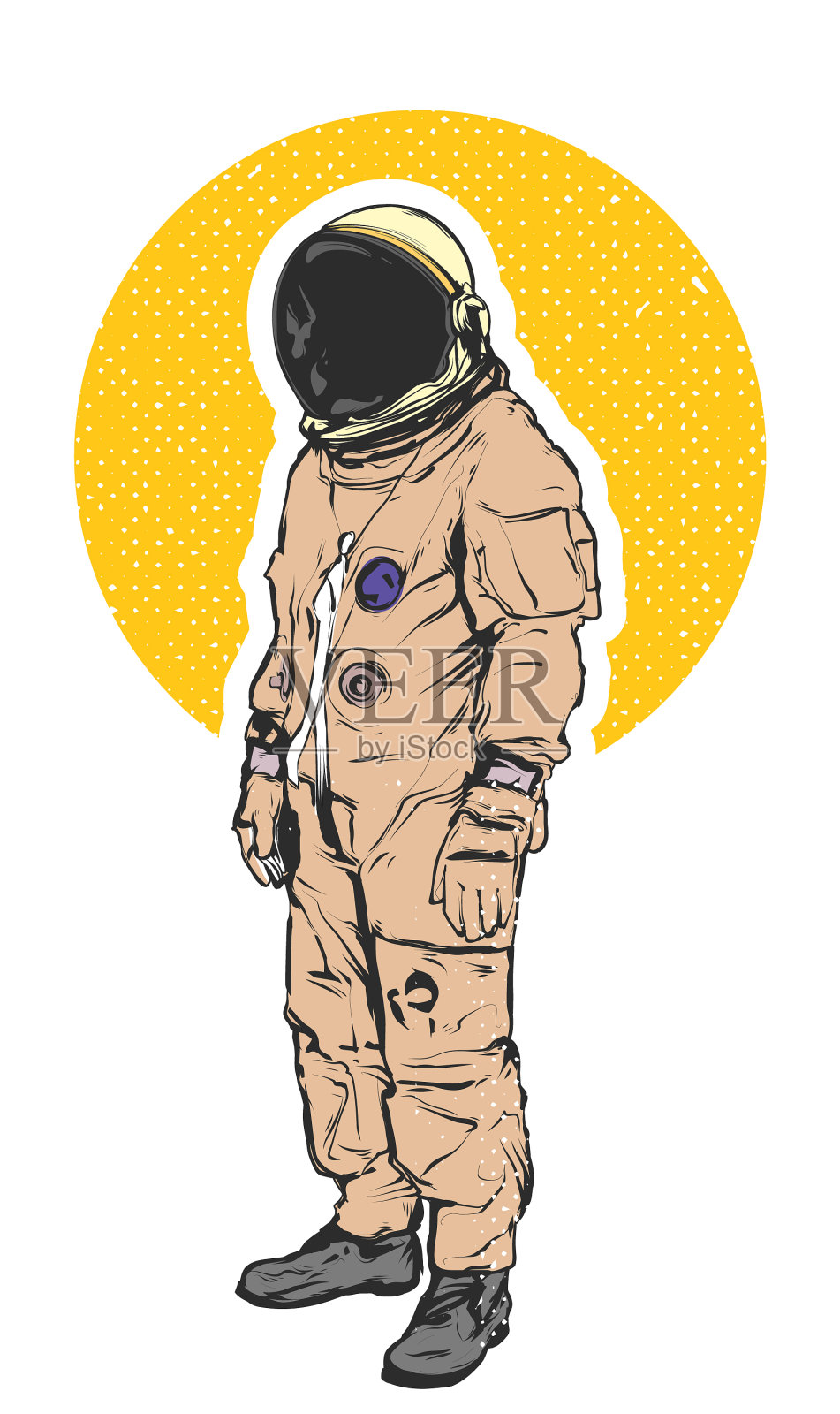 宇航员全身写实绘画设计元素图片