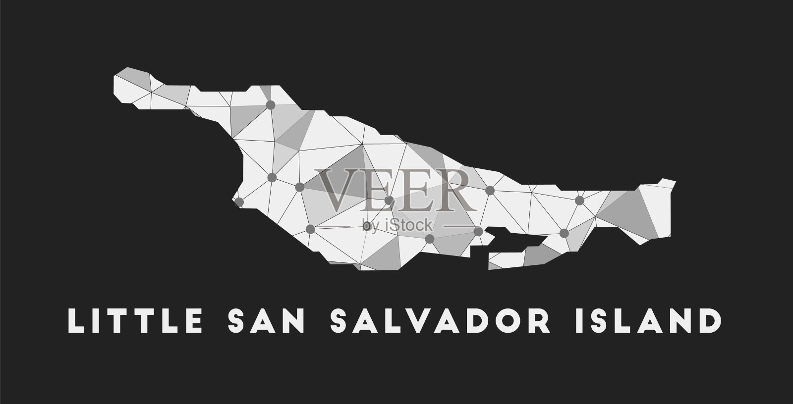 小圣萨尔瓦多岛-通讯网络地图。插画图片素材