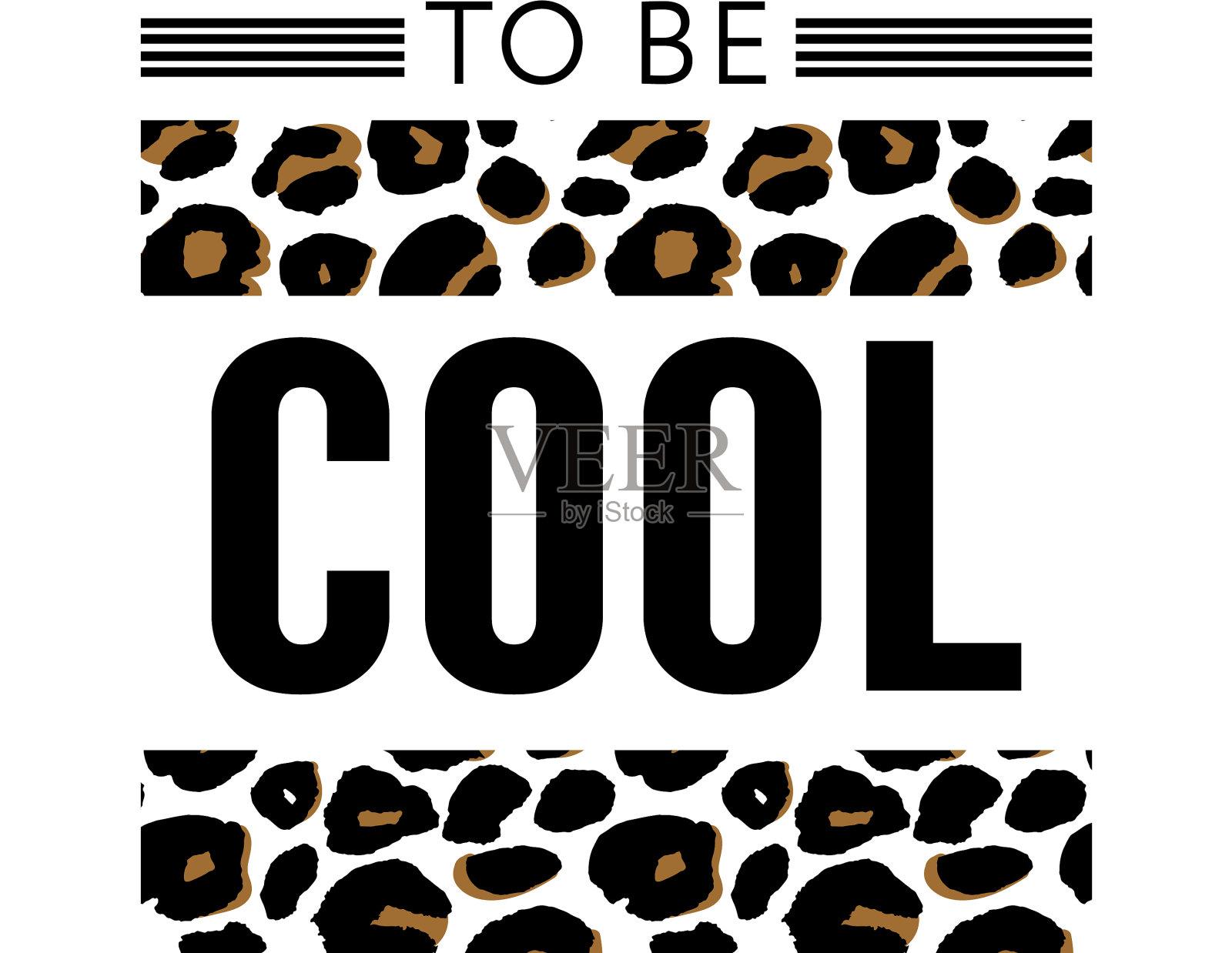 狂野酷的标语撕下了暴露的豹子插画图片素材