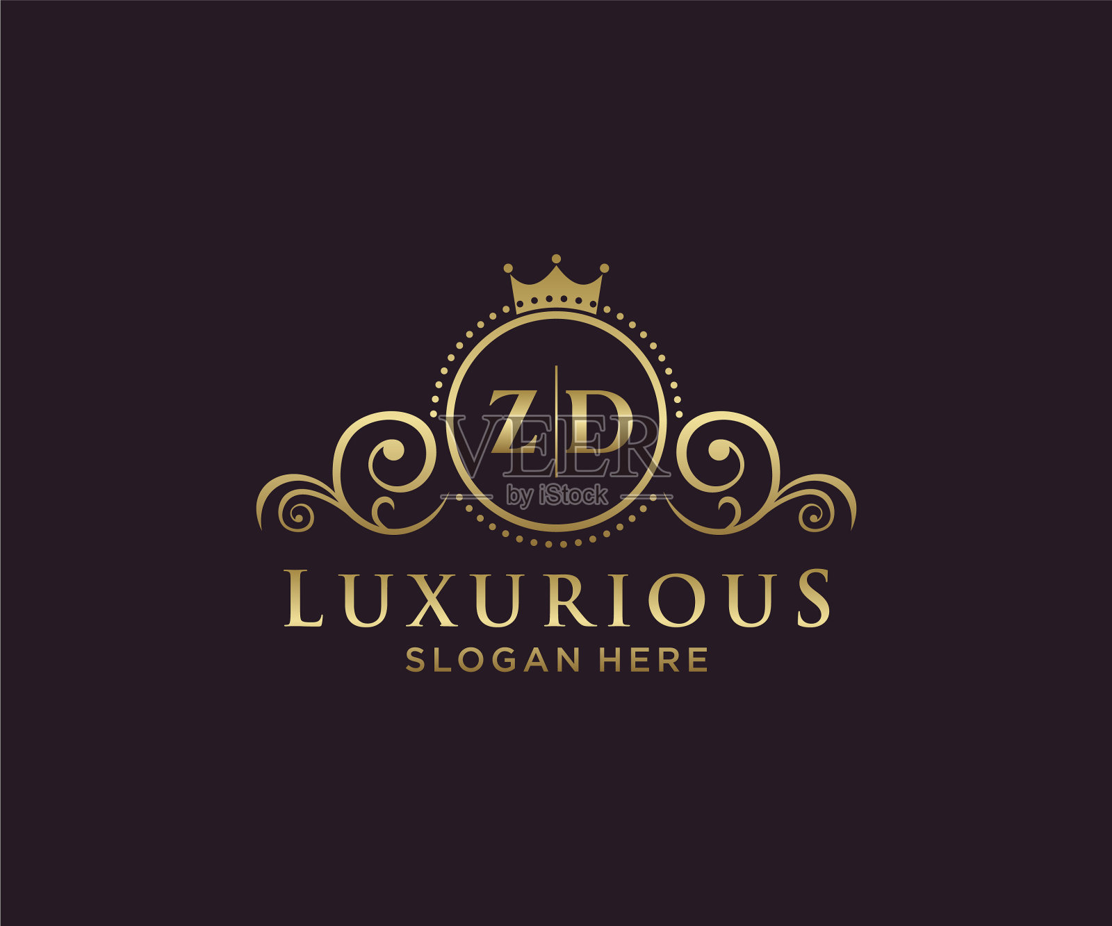 首字母zd皇家豪华标志模板插画图片素材