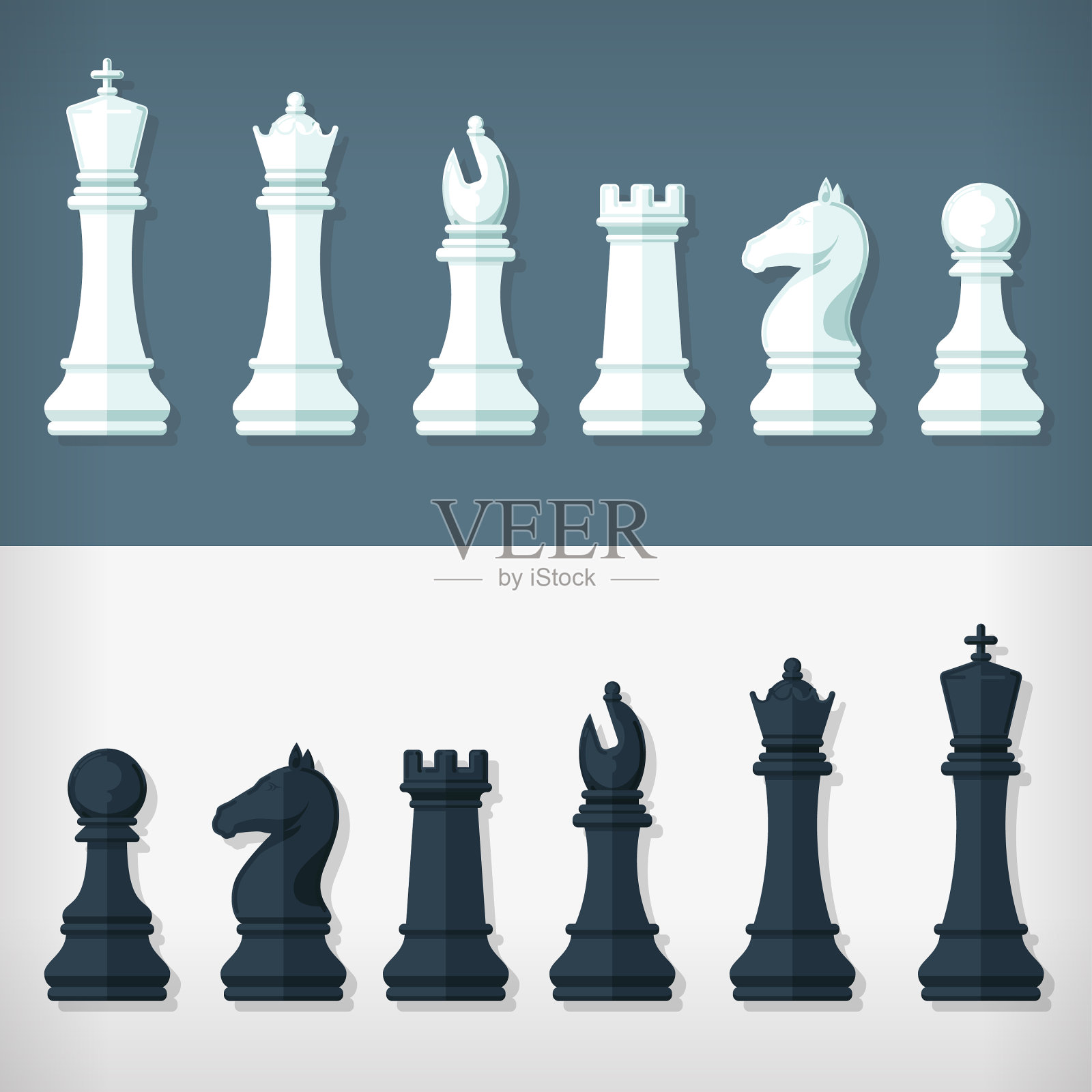 平面棋子设计套风格简单的图纸插画图片素材