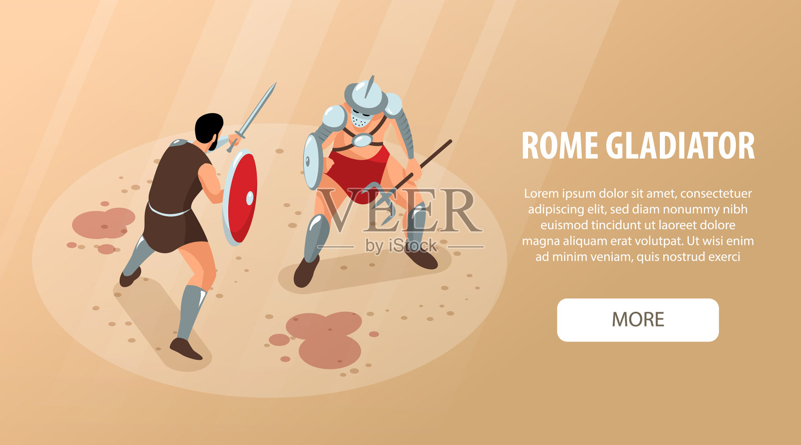 罗马角斗士横旗插画图片素材