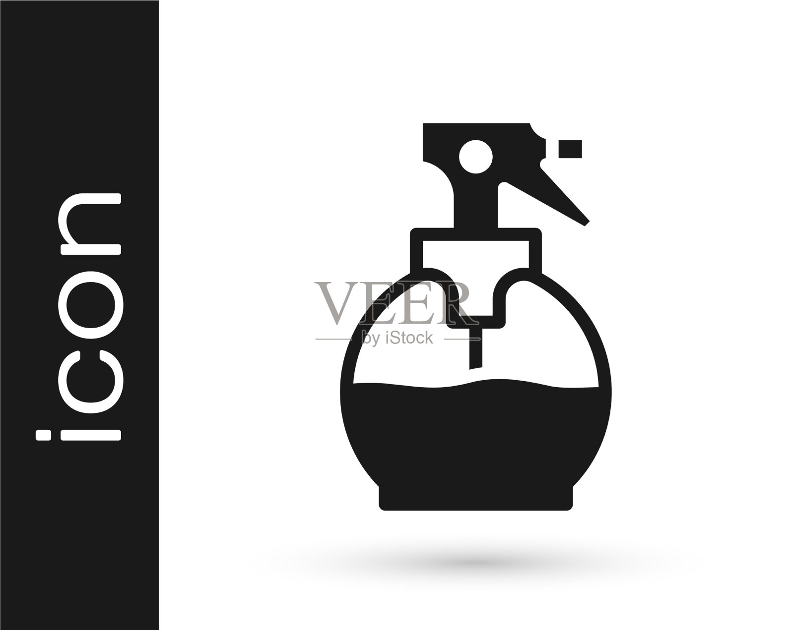 黑色美发师手枪喷水瓶图标素材