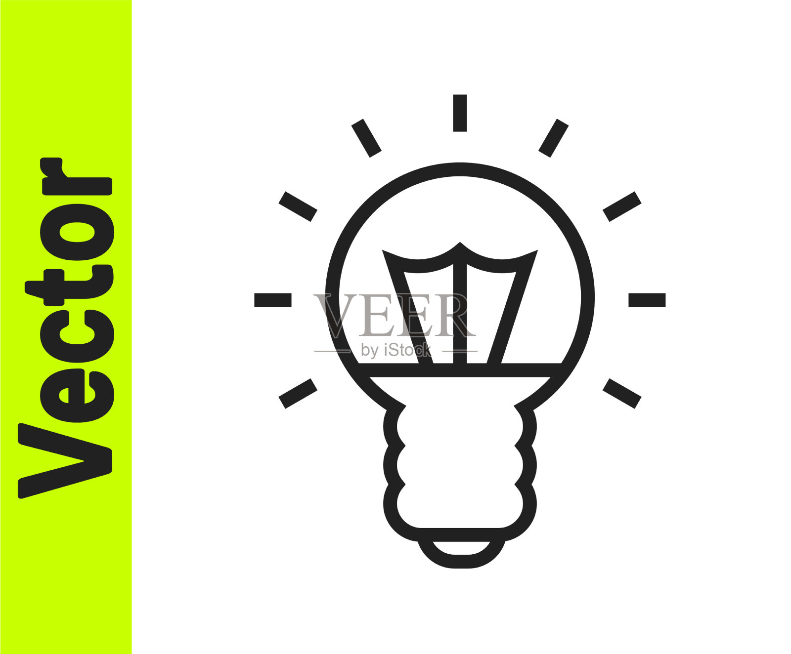 黑线灯泡与概念概念图标图标素材