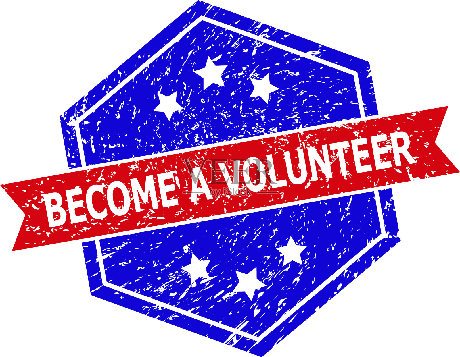 六边形的双色成为志愿者用的水印插画图片素材