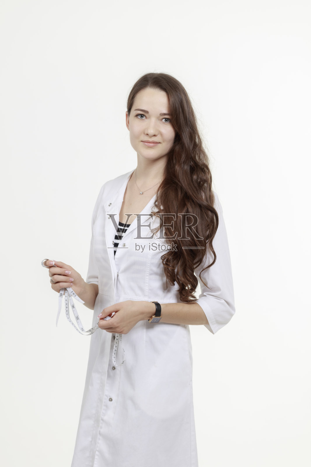 营养学家穿着白色医疗工作服照片摄影图片