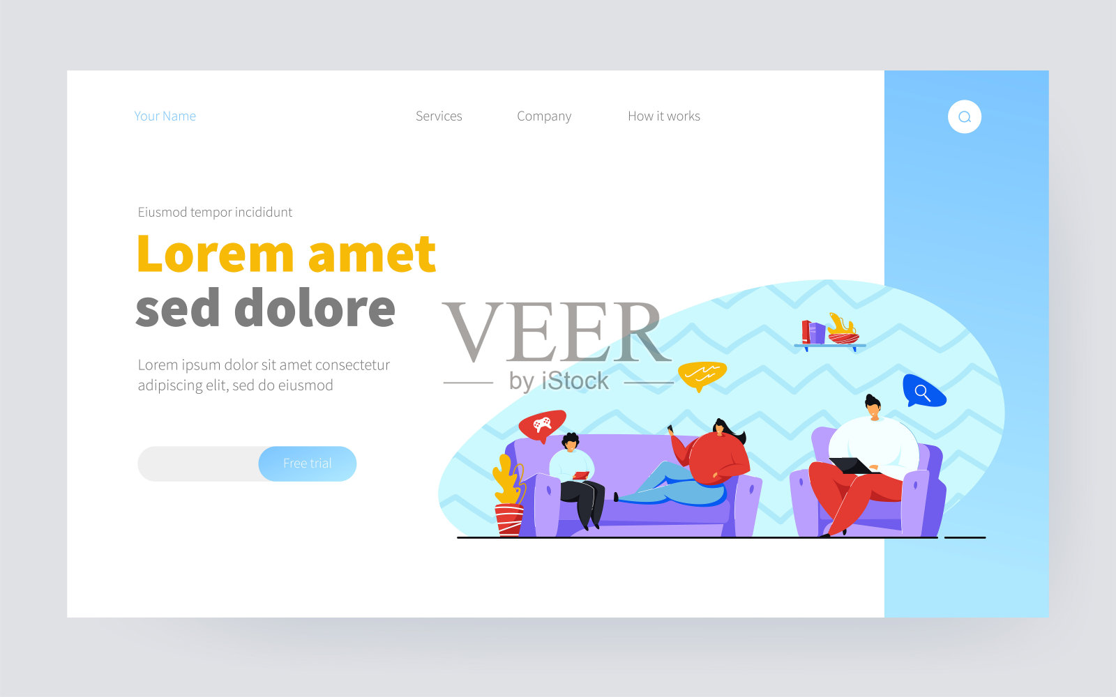 网络和社交媒体成瘾问题插画图片素材