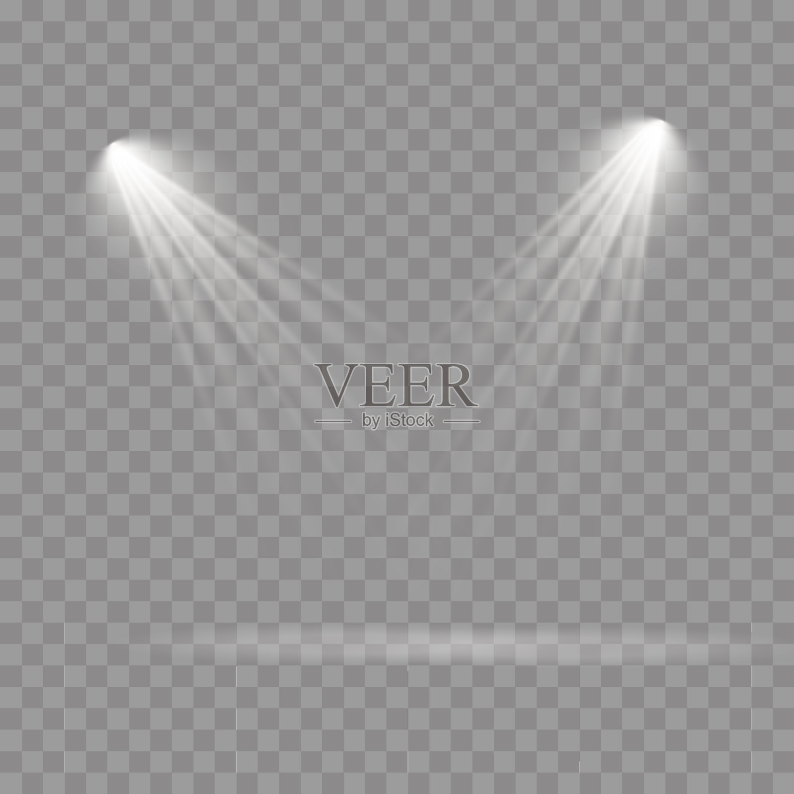 聚光灯放映机，白光效果。设计元素图片