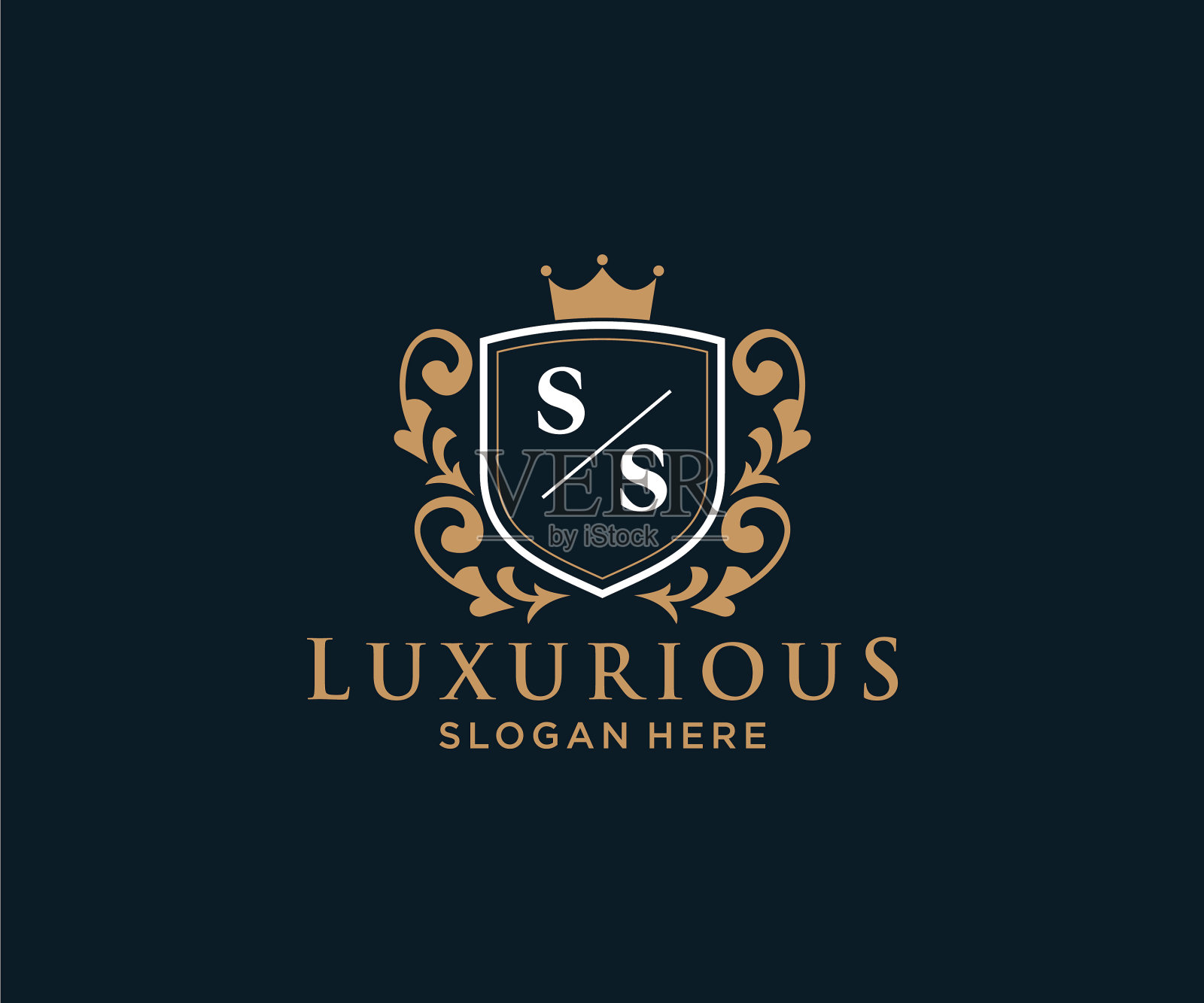 首字母ss皇家奢侈标志模板插画图片素材