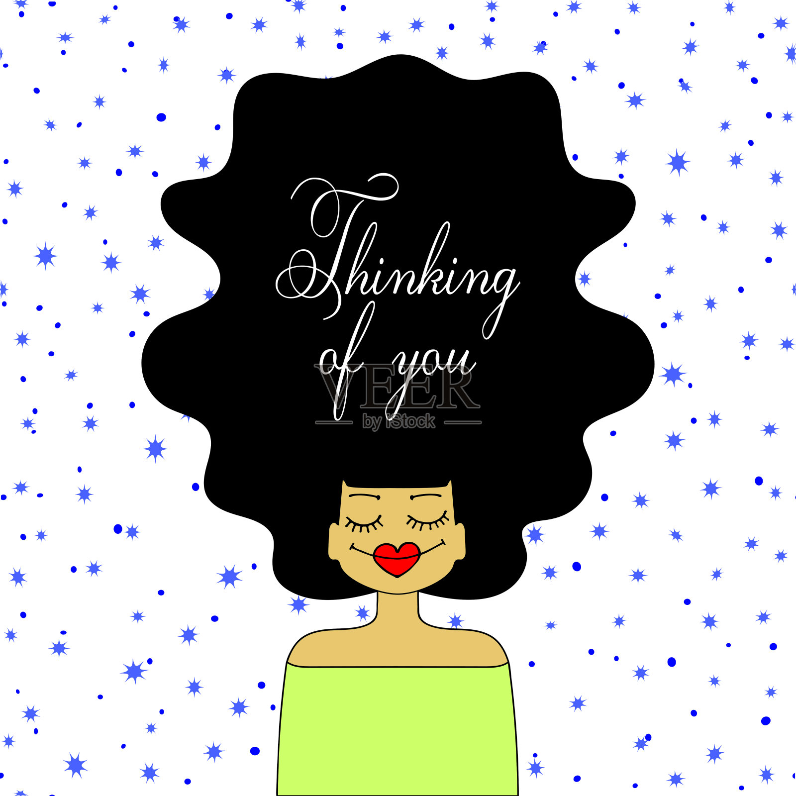 想着你——卡。Eps10矢量图例。设计模板素材