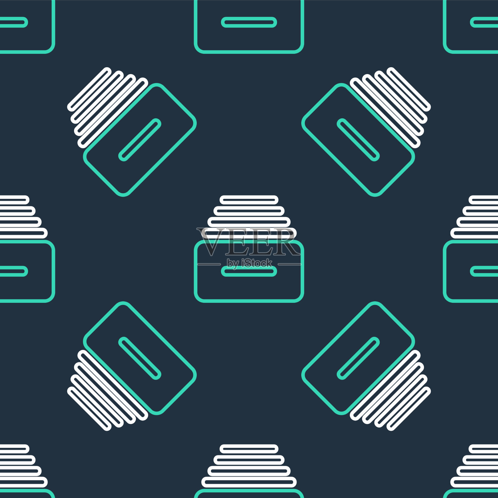 线抽屉与文件图标隔离无缝插画图片素材