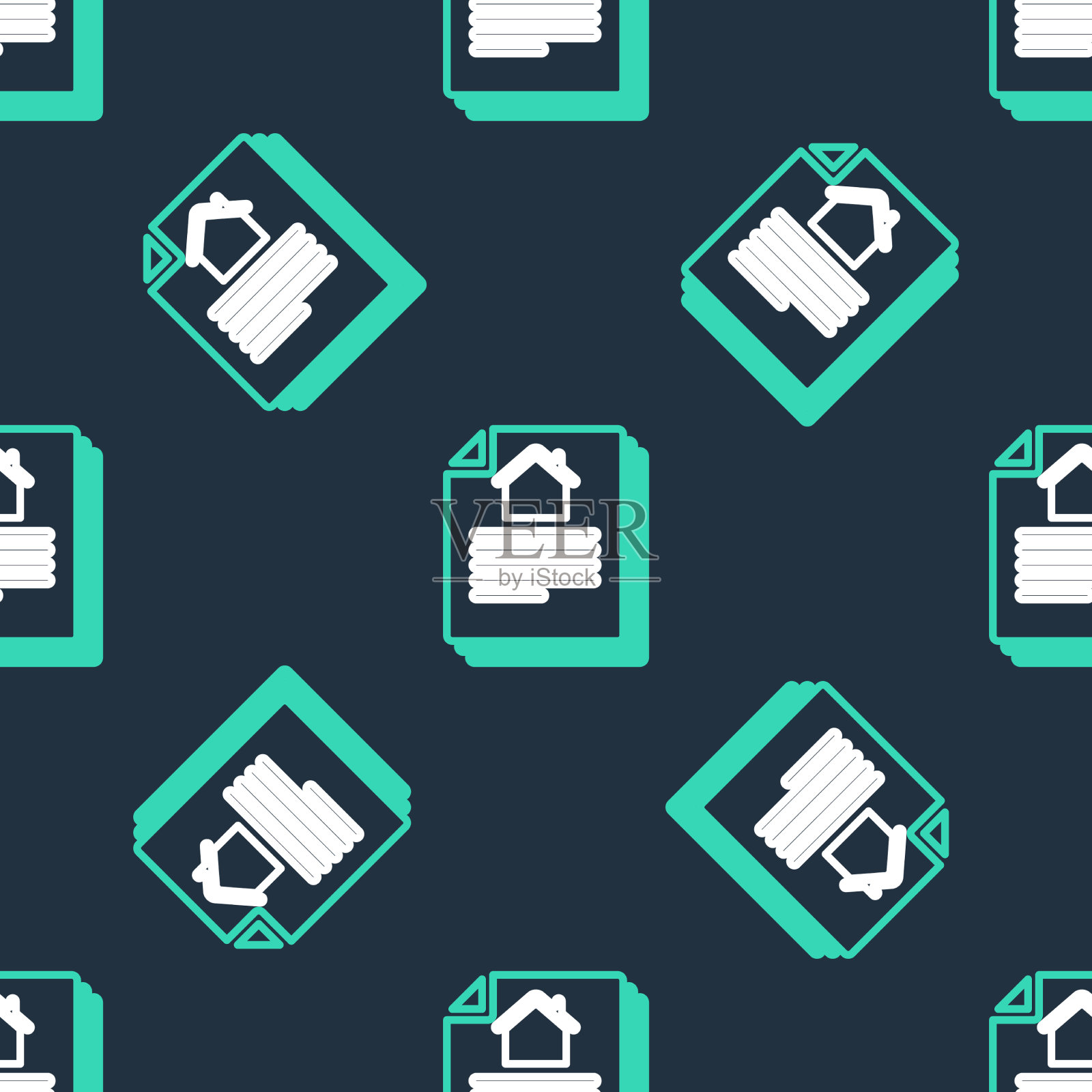 线房合同图标隔离无缝模式插画图片素材