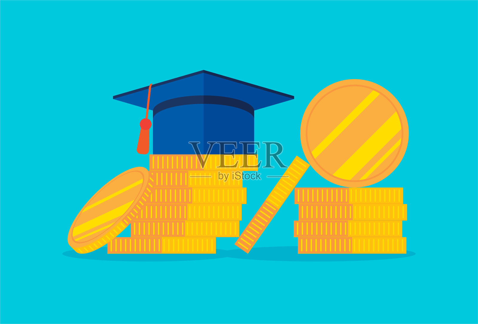 教育带来金钱和财富插画图片素材