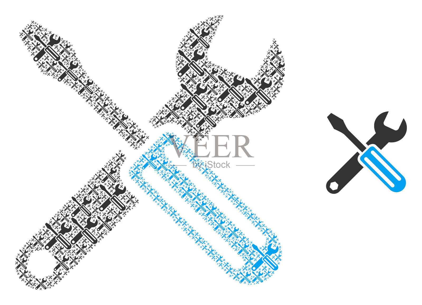 选项分形图标拼贴插画图片素材