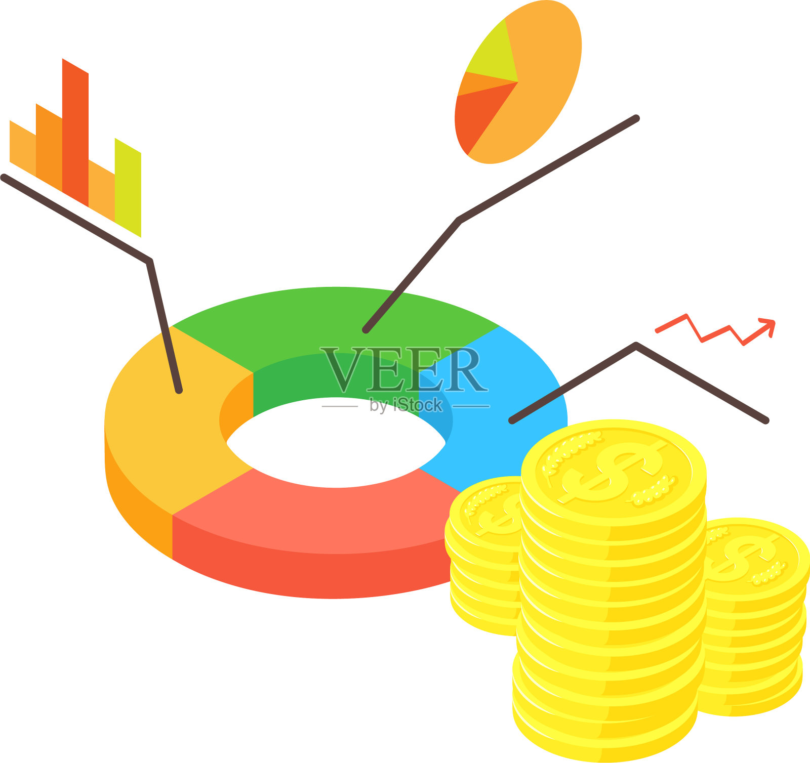 商业信息图形图标等距风格插画图片素材