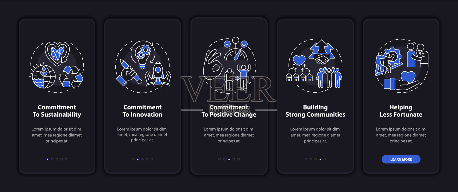 公司核心道德入职手机应用页面插画图片素材