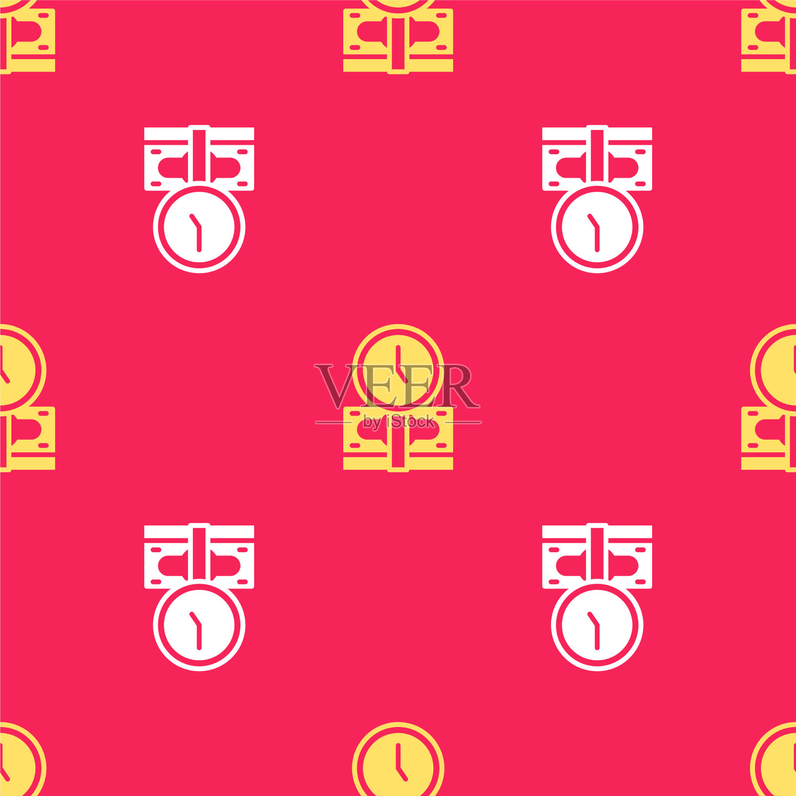 黄时间是金钱的icon孤立无缝插画图片素材