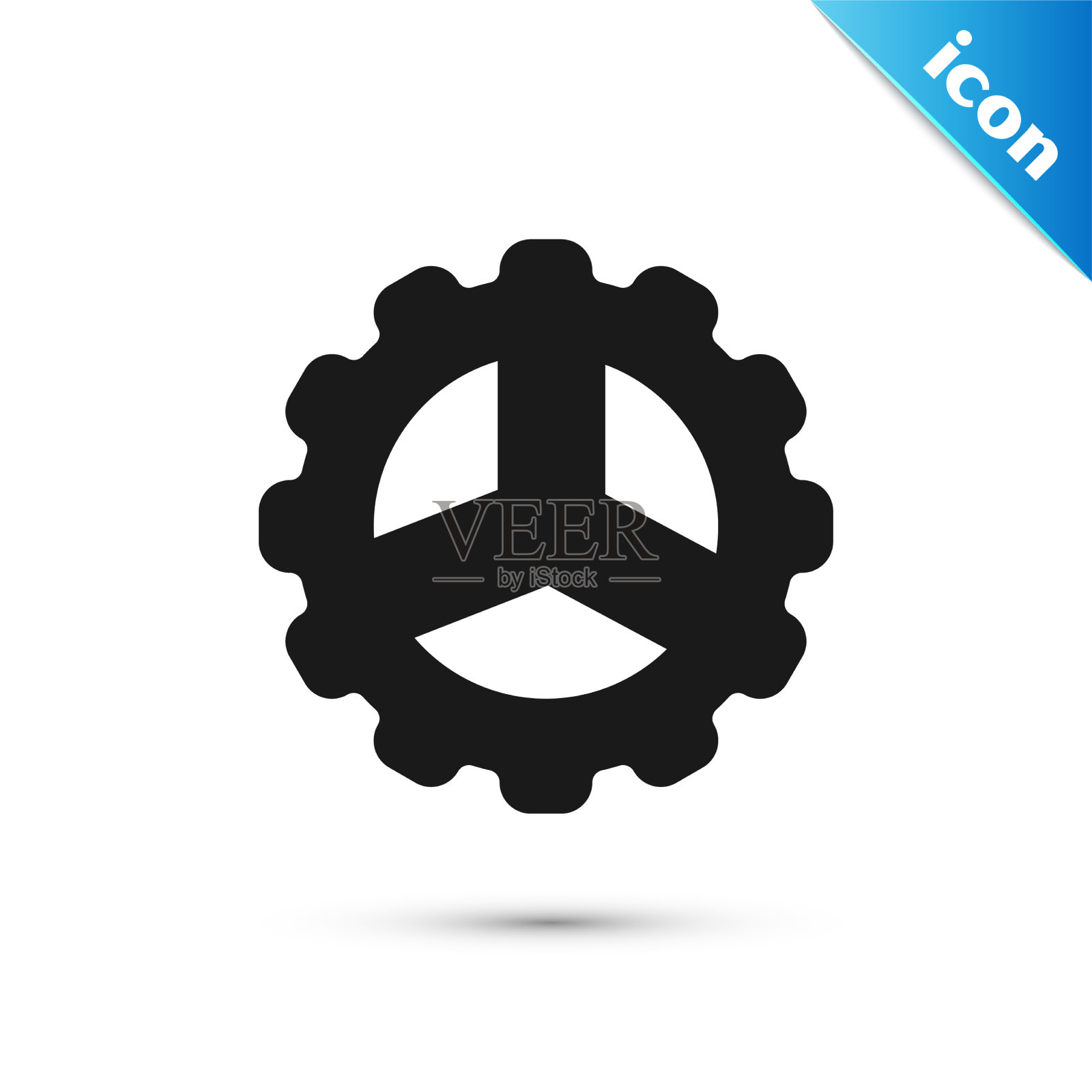 灰色自行车链轮曲柄图标隔离在白色图标素材